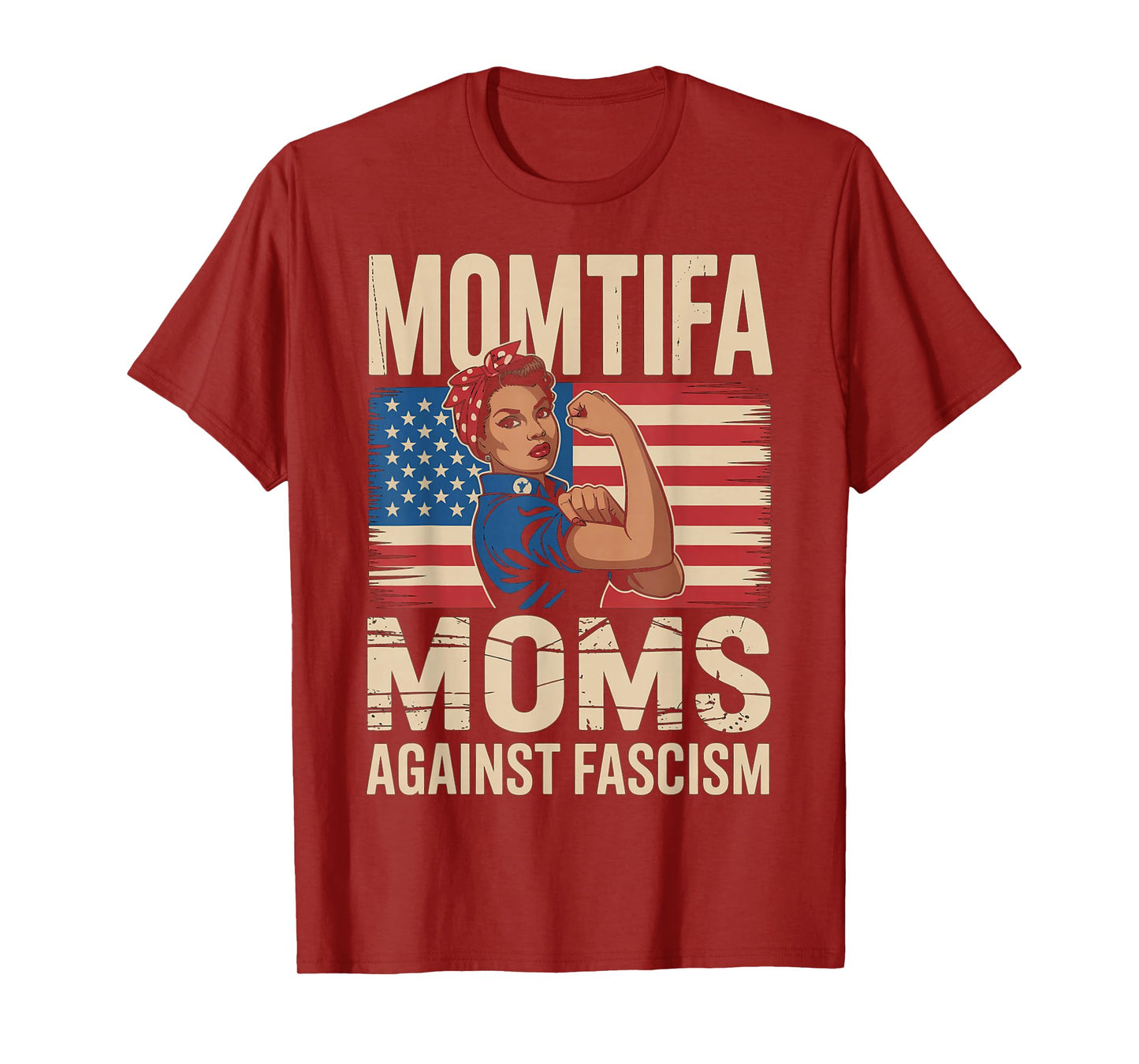 MOMtifa Black Moms Against Fascism Flag Resist No Kings Mama T-Shirt