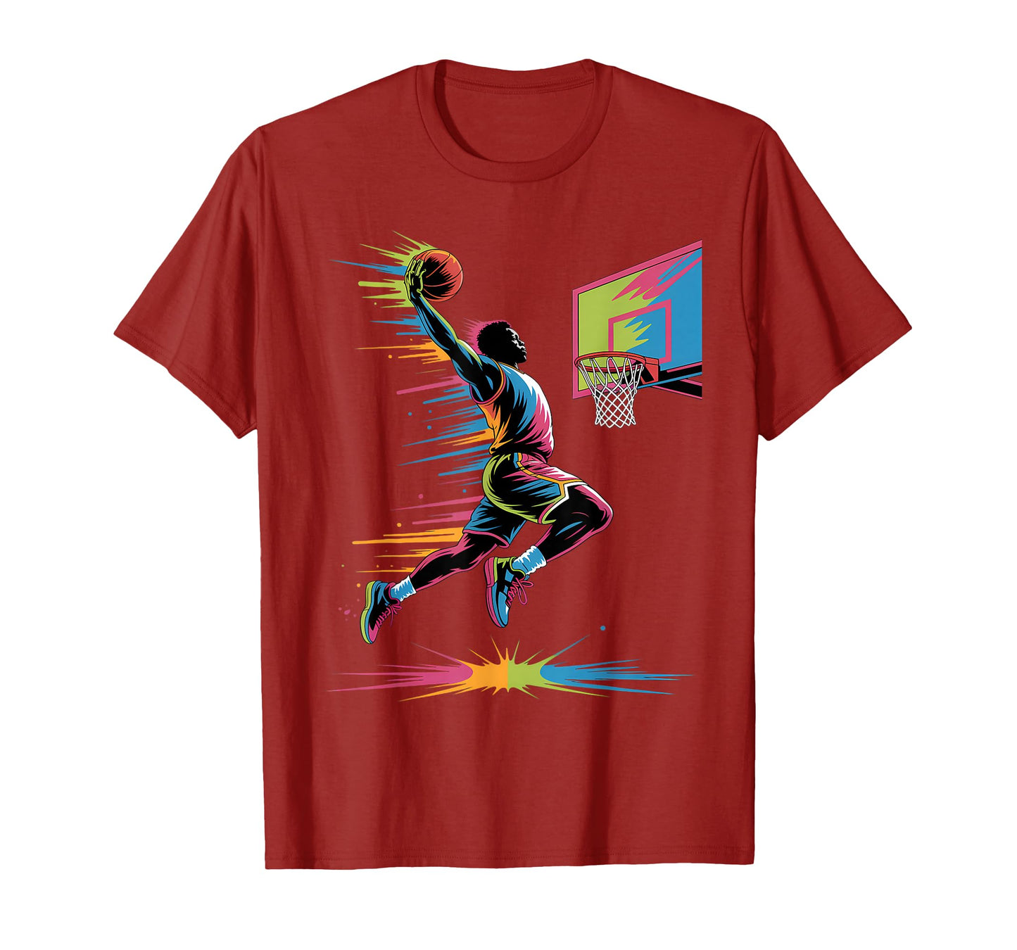 Urban Slam Dunk Art | Abstract Drip Basketball Graphic Only T-Shirt
