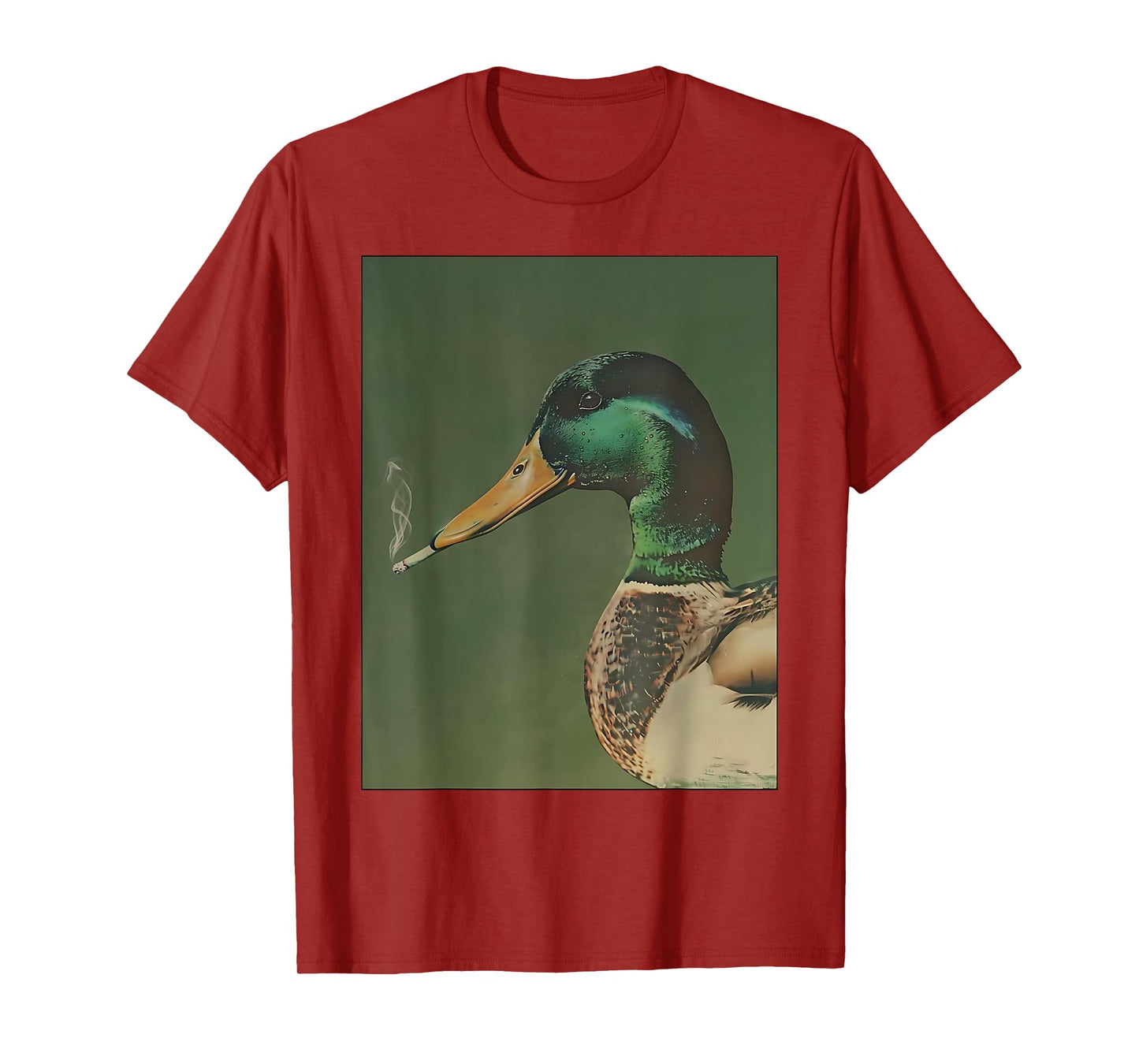 Mallard Duck Smoking a Cigarette Vintage Funny Duck Hunting T-Shirt