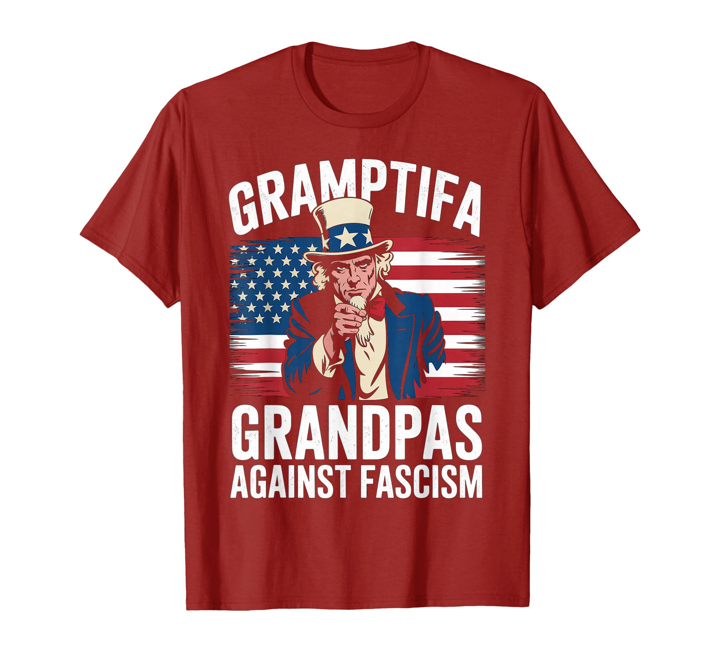 Gramptifa Grandpa Against Fascism Flag Resist No Kings Papa T-Shirt