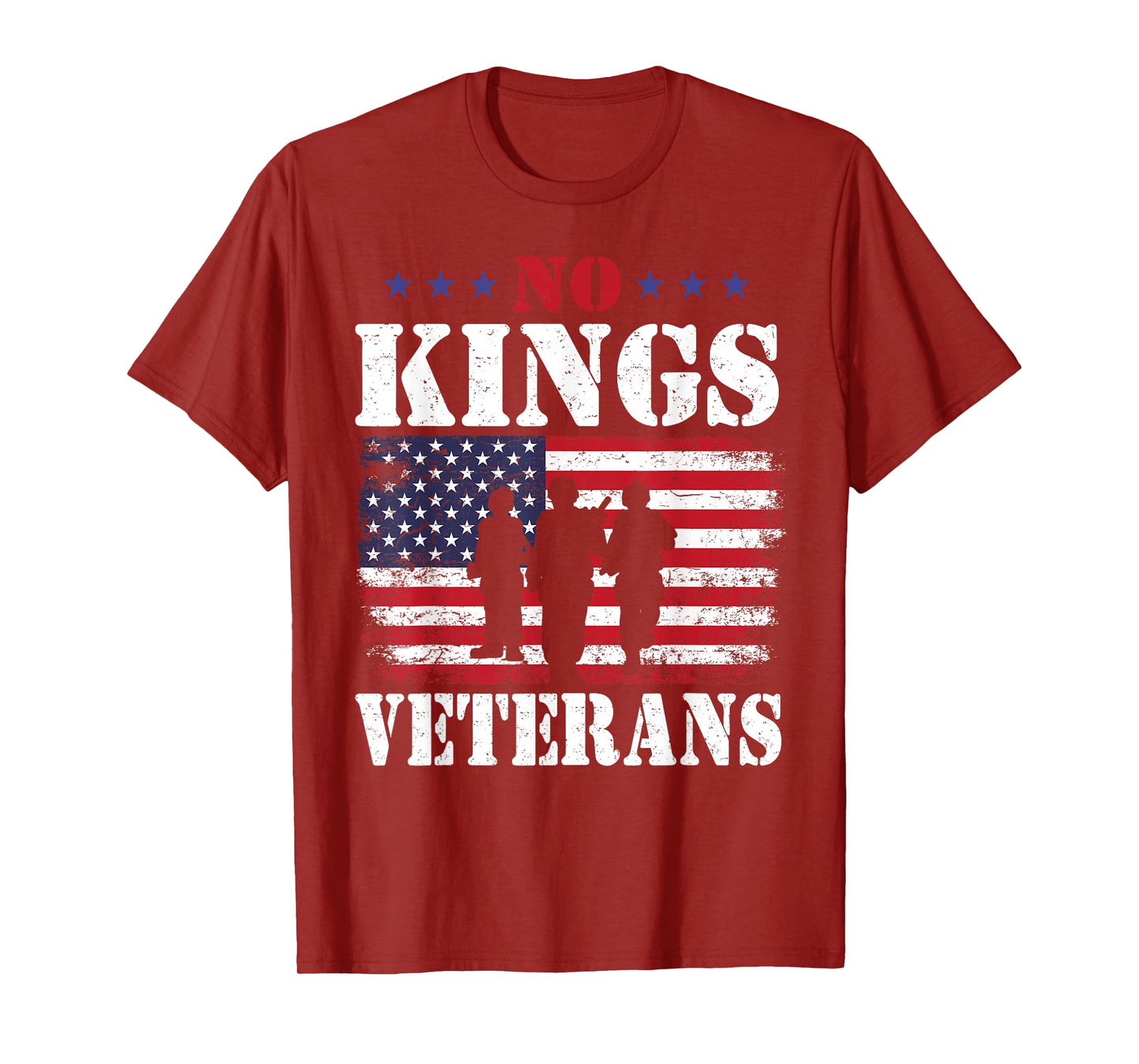 Veterans Protest No Kings Vintage American Flag Patriotic T-Shirt