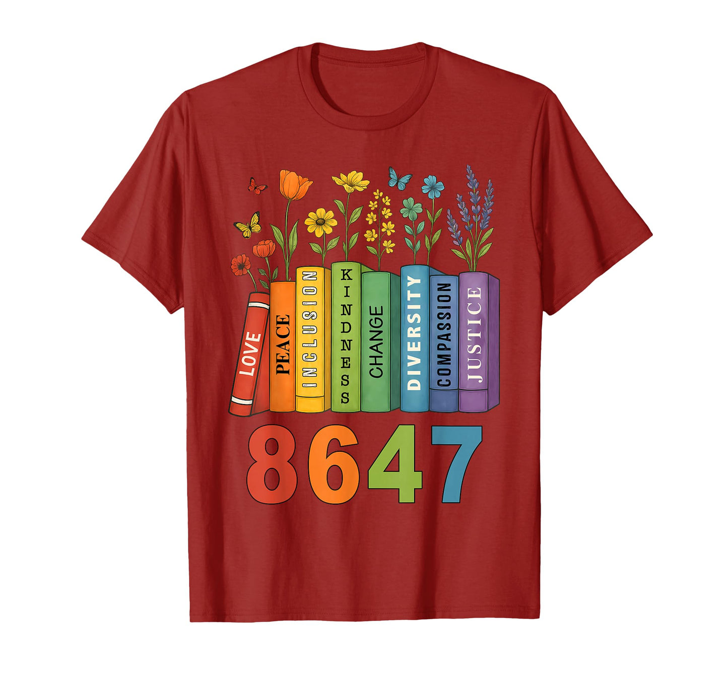 Equal Rights Book Flower RESIST 86 47 Feminist Women Rights T-Shirt