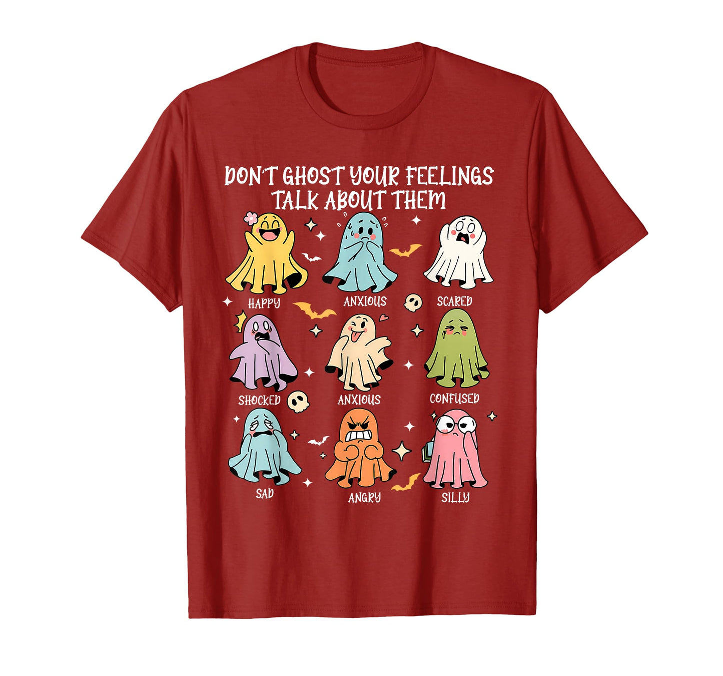 Don't Ghost Your Feelings Mental Health Awareness Halloween T-Shirt