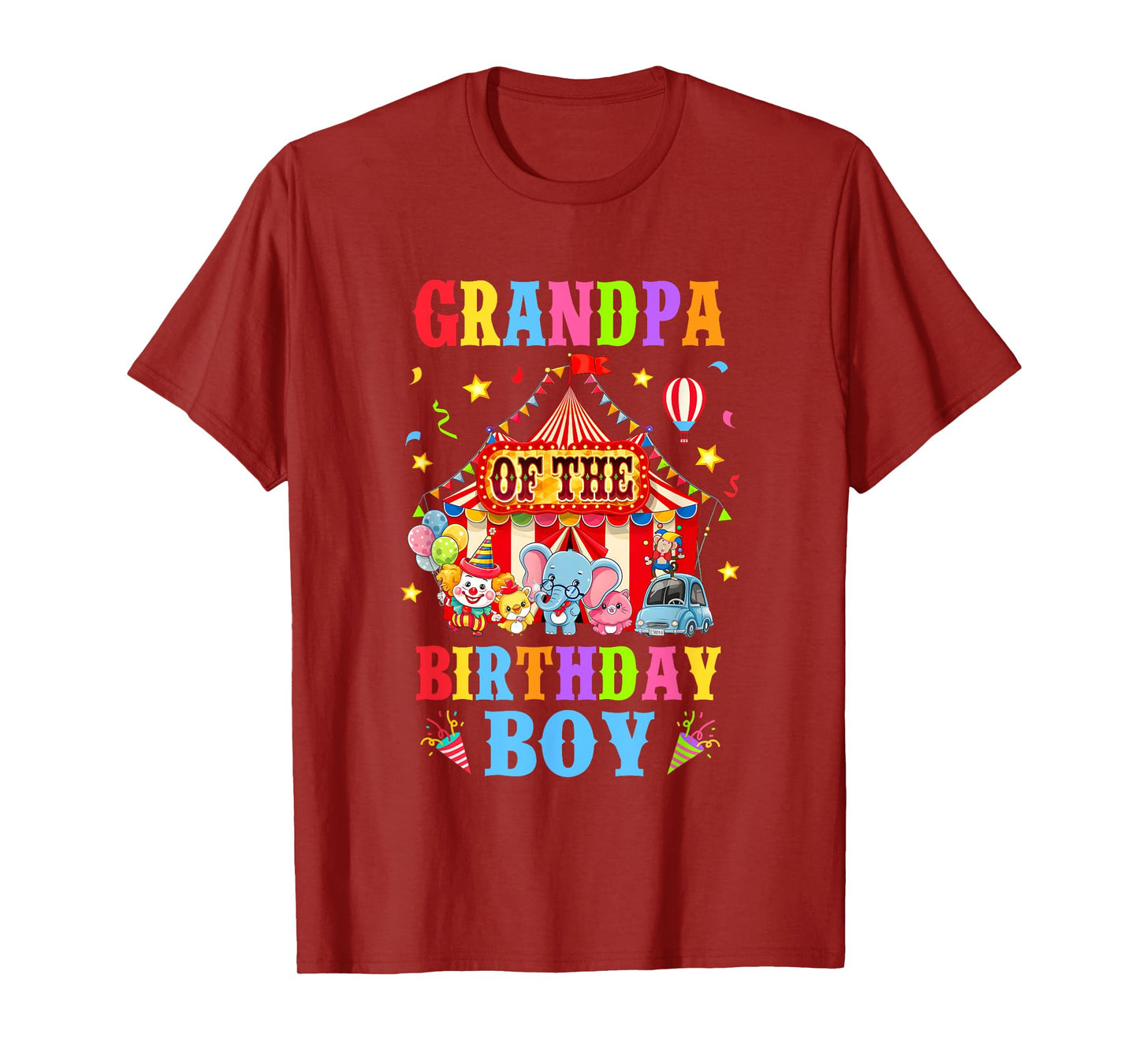 Grandpa Of The Birthday For Boy Circus Carnival Theme Party T-Shirt