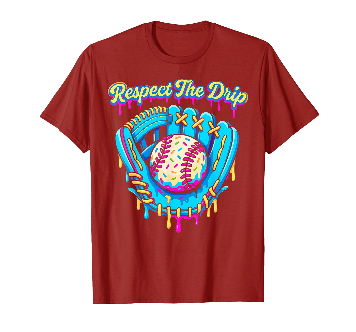 Baseball Drip Boys Ice Cream Drip Glove Sweet Swing Sports T-Shirt