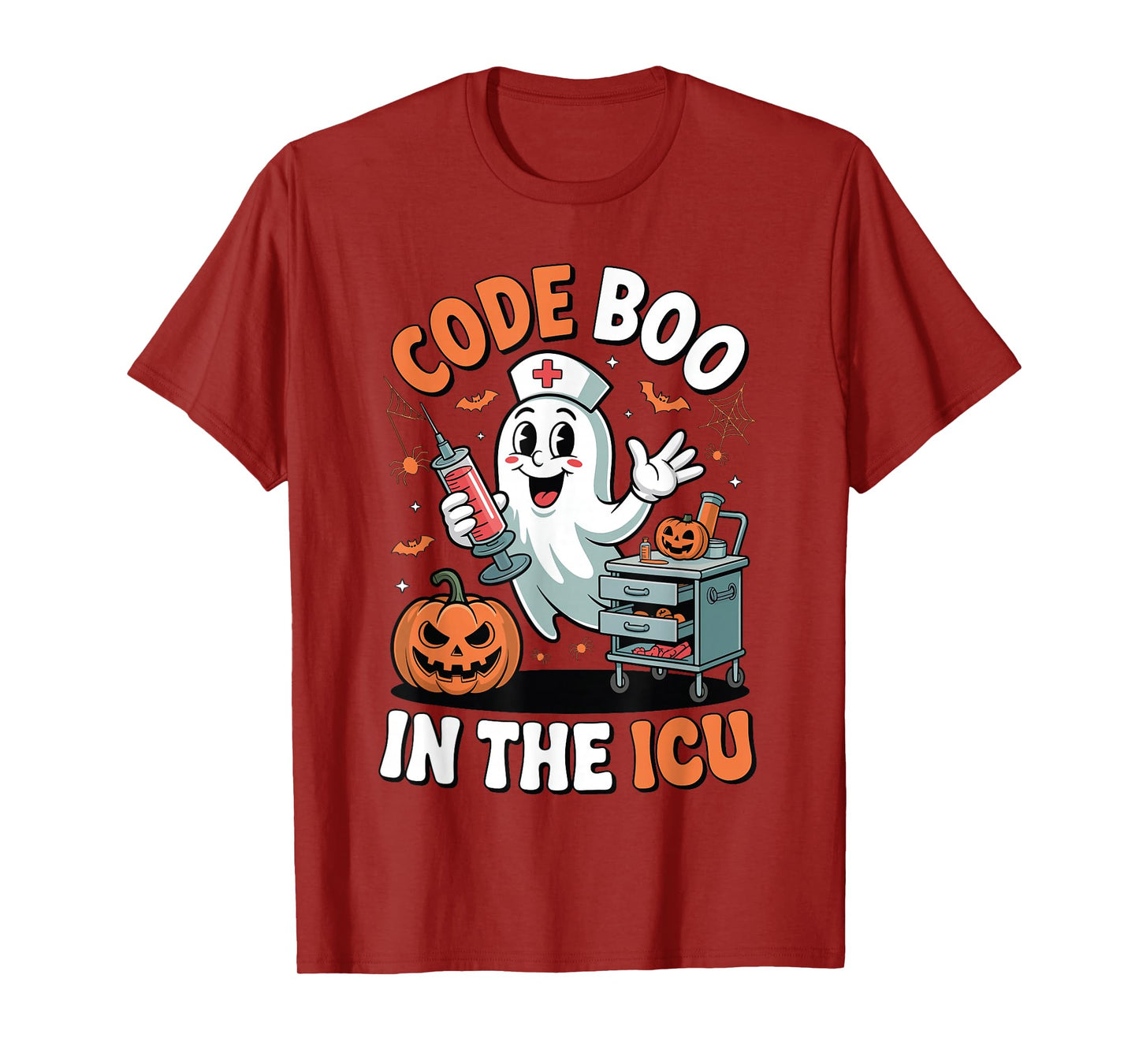 Code Boo in The ICU Funny Medical Halloween ICU Nurse T-Shirt