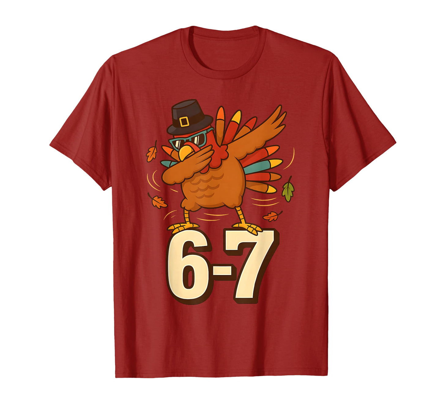 Funny 67 Thanksgiving Turkey Dabbing Six Seven Meme Boys T-Shirt