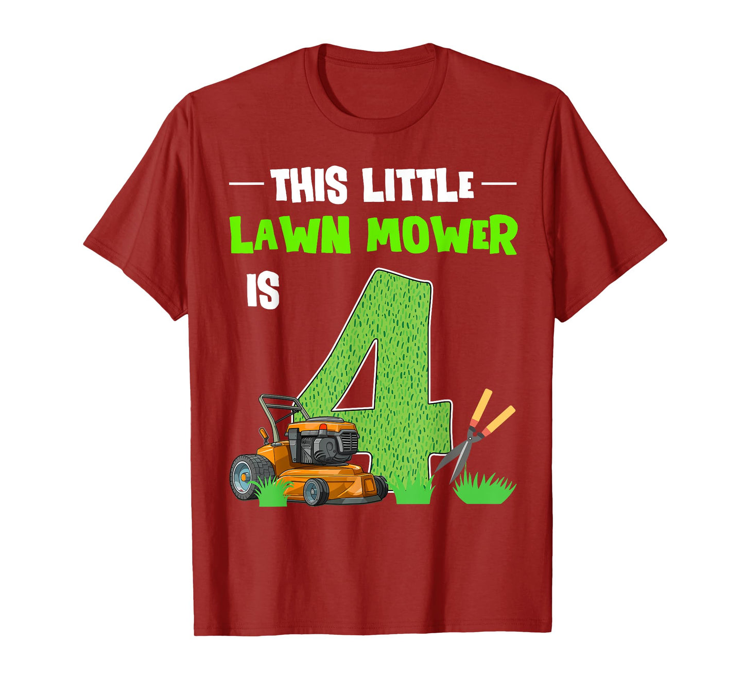 This Little Lawn Mower Is 4 Mowing 4th Bday 4 Years Old T-Shirt