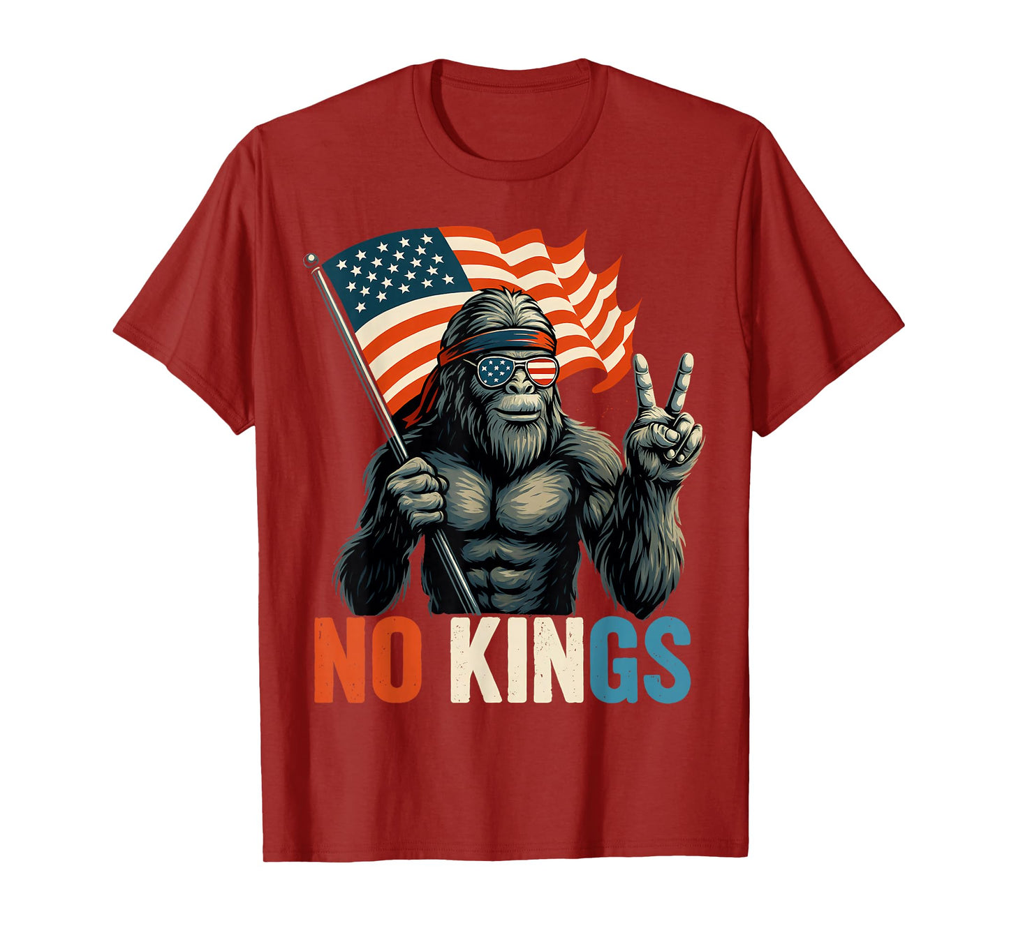 No Kings in America Bigfoot T-Shirt