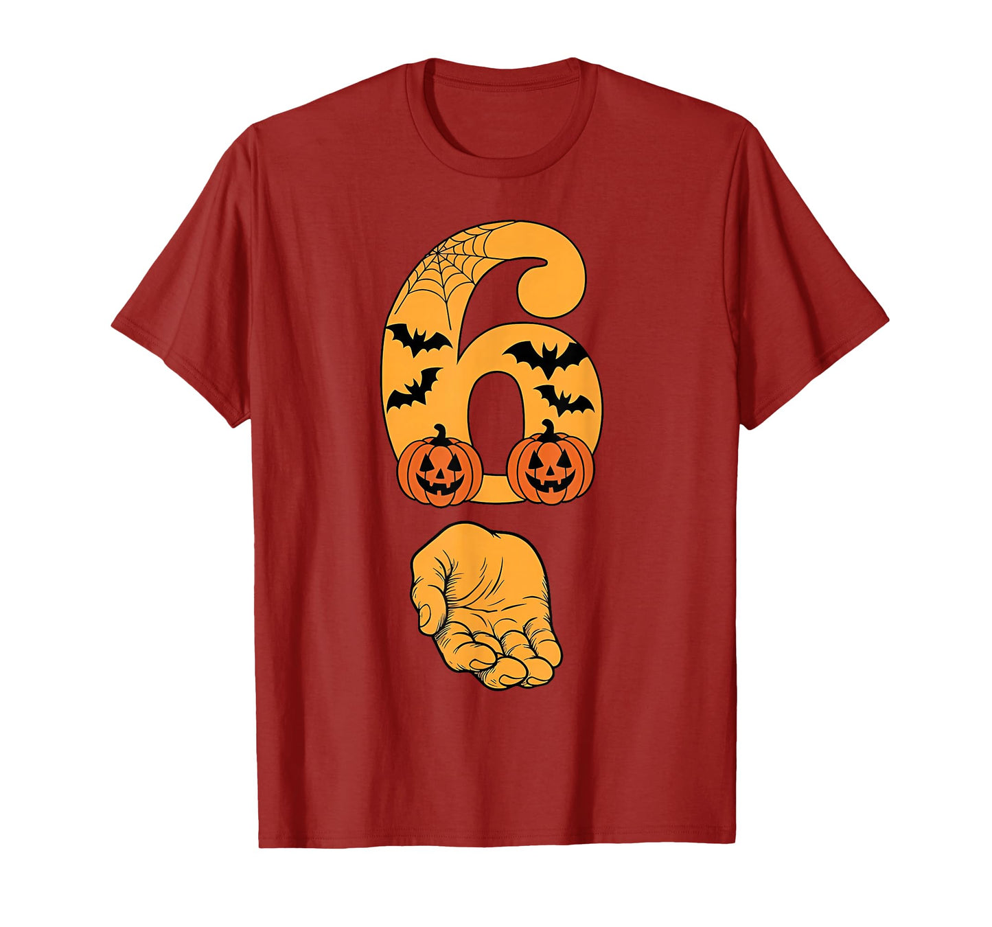 6 7 Six Seven Meme with Hand Spider Web Halloween Costume T-Shirt