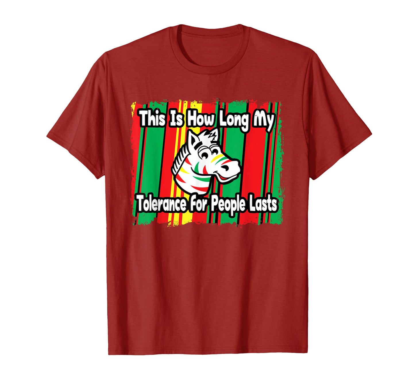 Zebra This Is How Long My Tolerance For People Lasts T-Shirt