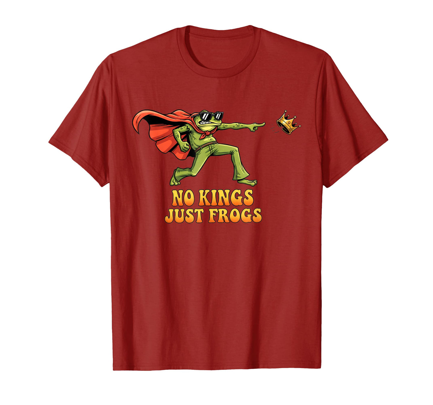 Funny No Kings Frog Protest Men Women T-Shirt