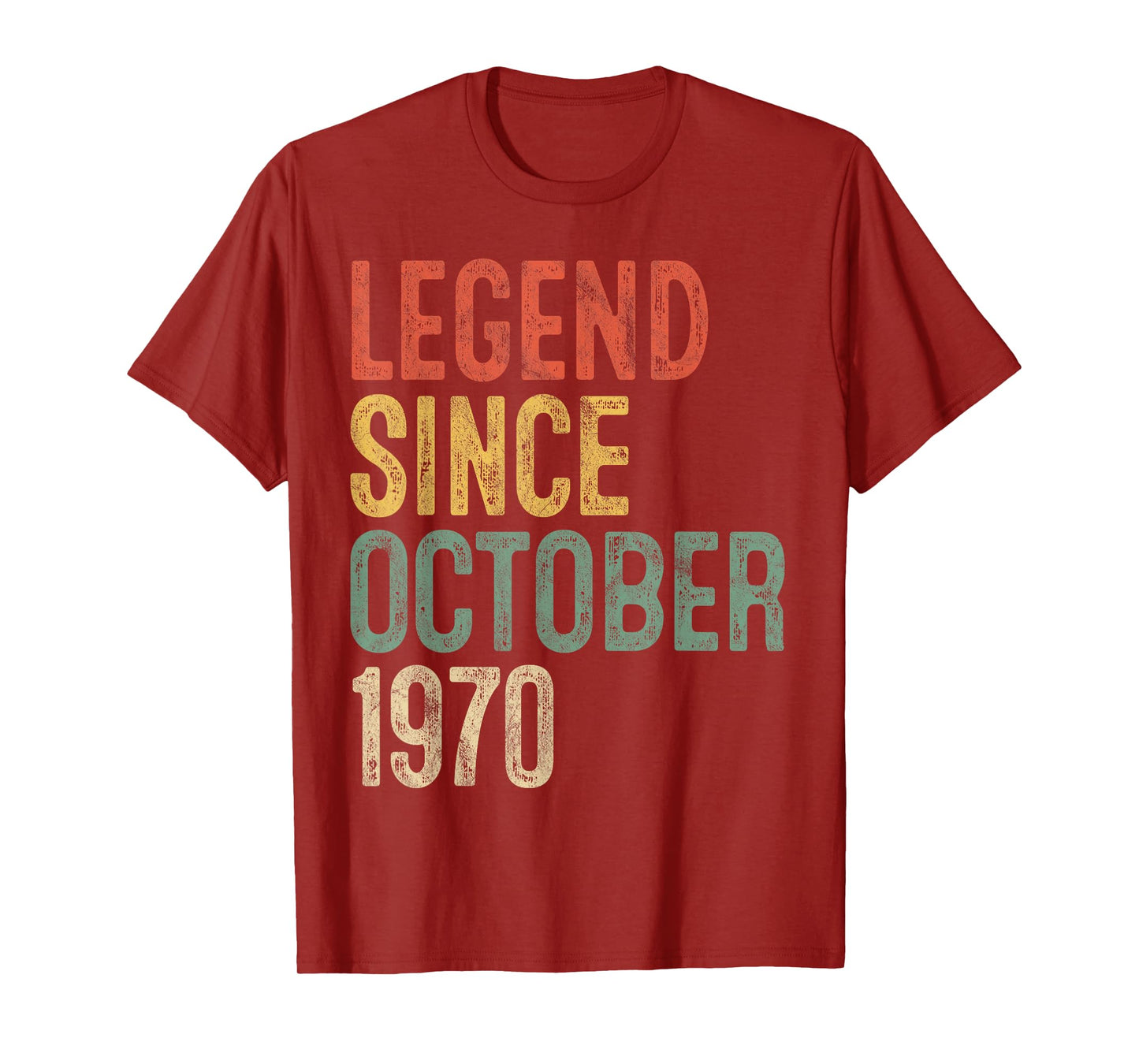 Legend October 1970 55th Birthday Men Women 55 Year Old T-Shirt