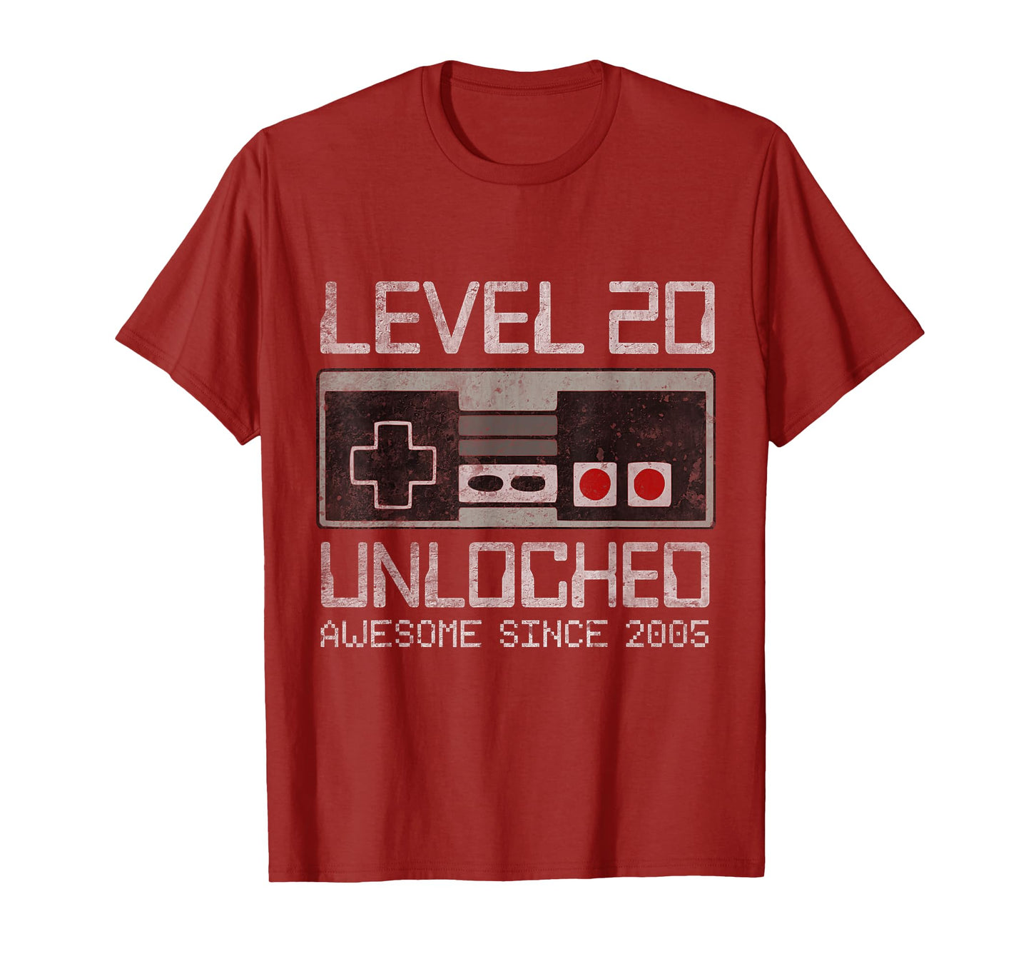 Level 20 Unlocked 20th Birthday 20 Year Old Video Gamer Boy T-Shirt