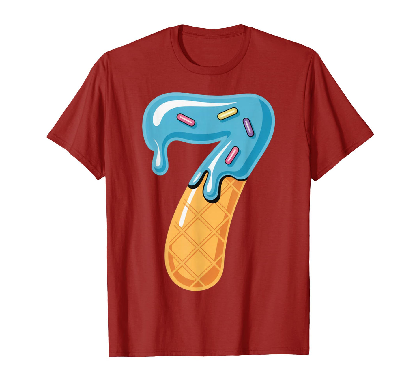 Ice Cream Drip Sports Cool Meme 7 Funny Number Matching T-Shirt