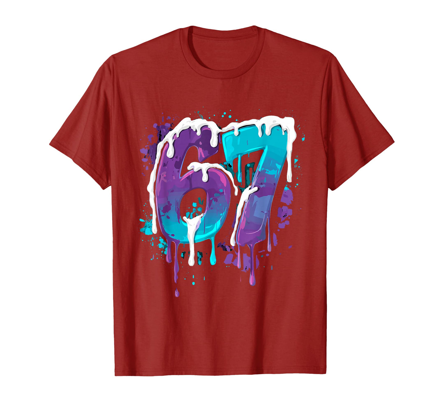 67 Ice Cream Drip Meme Funny Six Seven Gen Alpha Slang T-Shirt