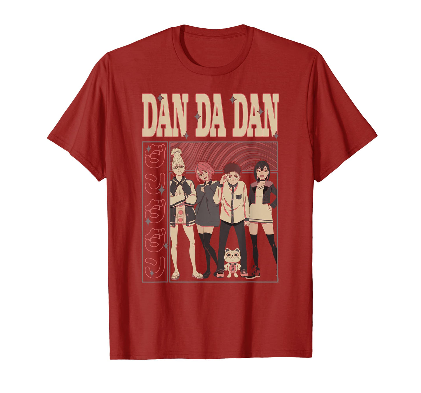 Dan Da Dan Cast of Characters with Kanji Anime T-Shirt