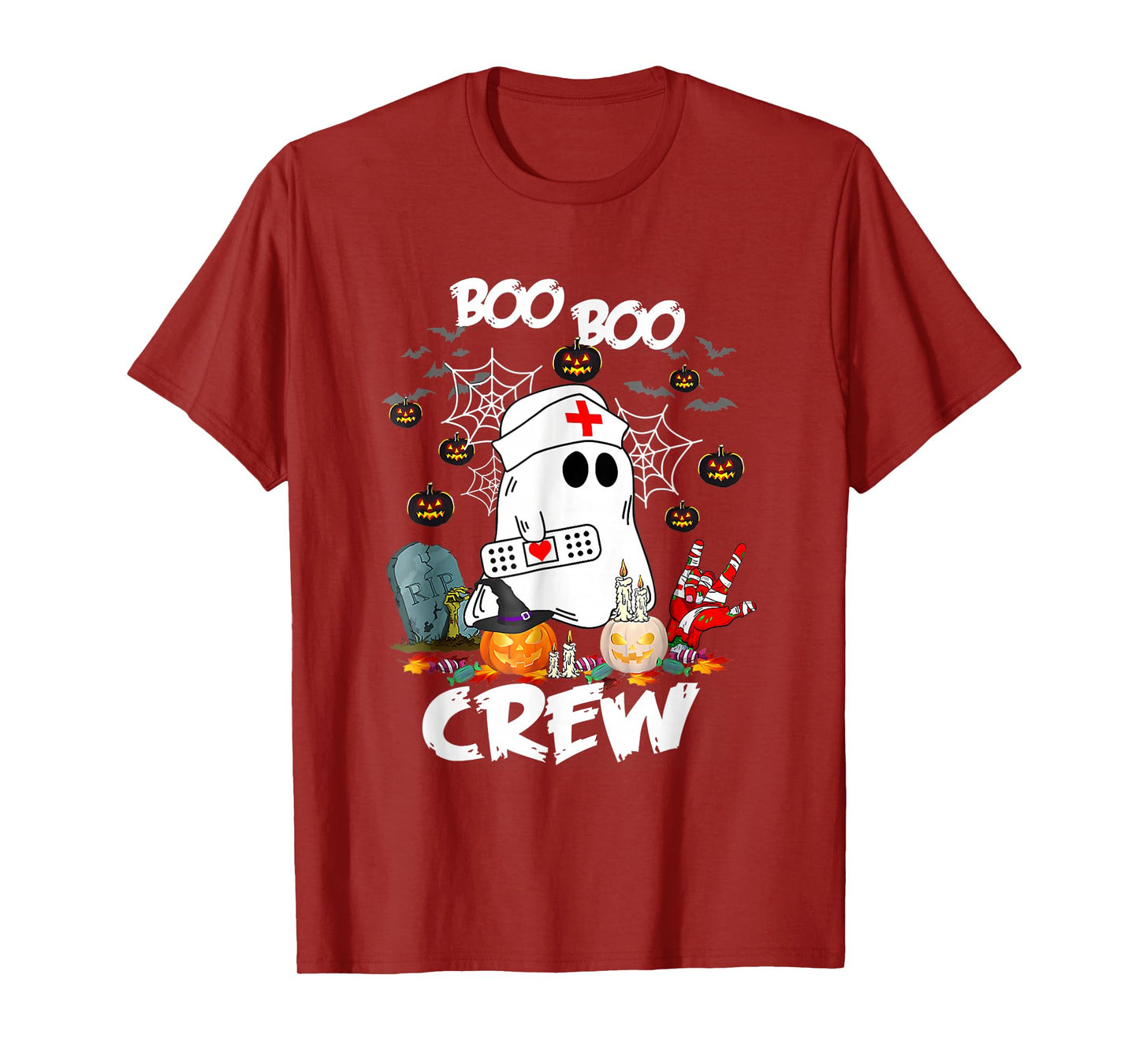 Boo Boo Crew Ghost Nurse Retro Halloween Nursing T-Shirt