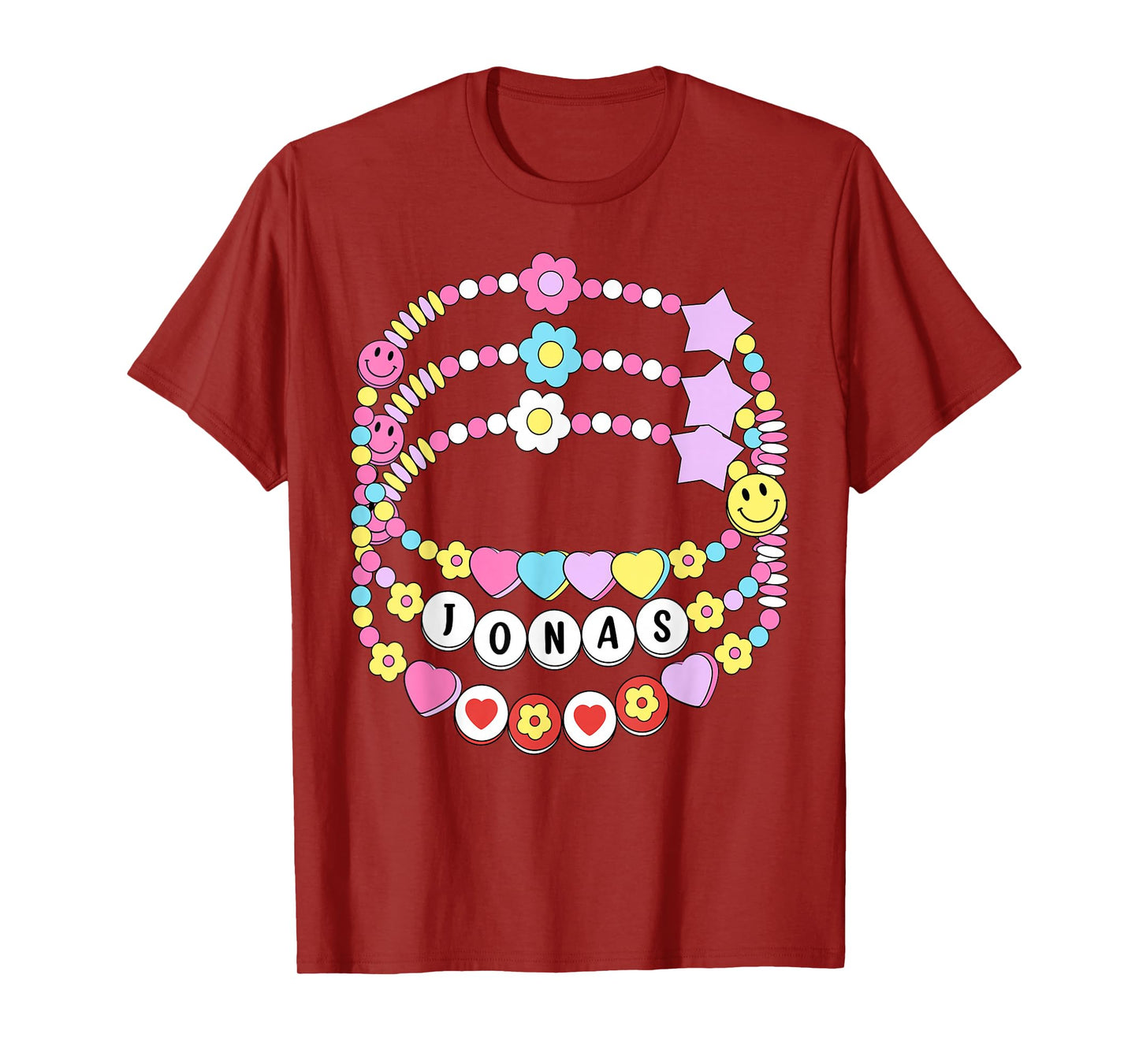 Vintage Jonas First Name Personalized Friendship Bracelet T-Shirt