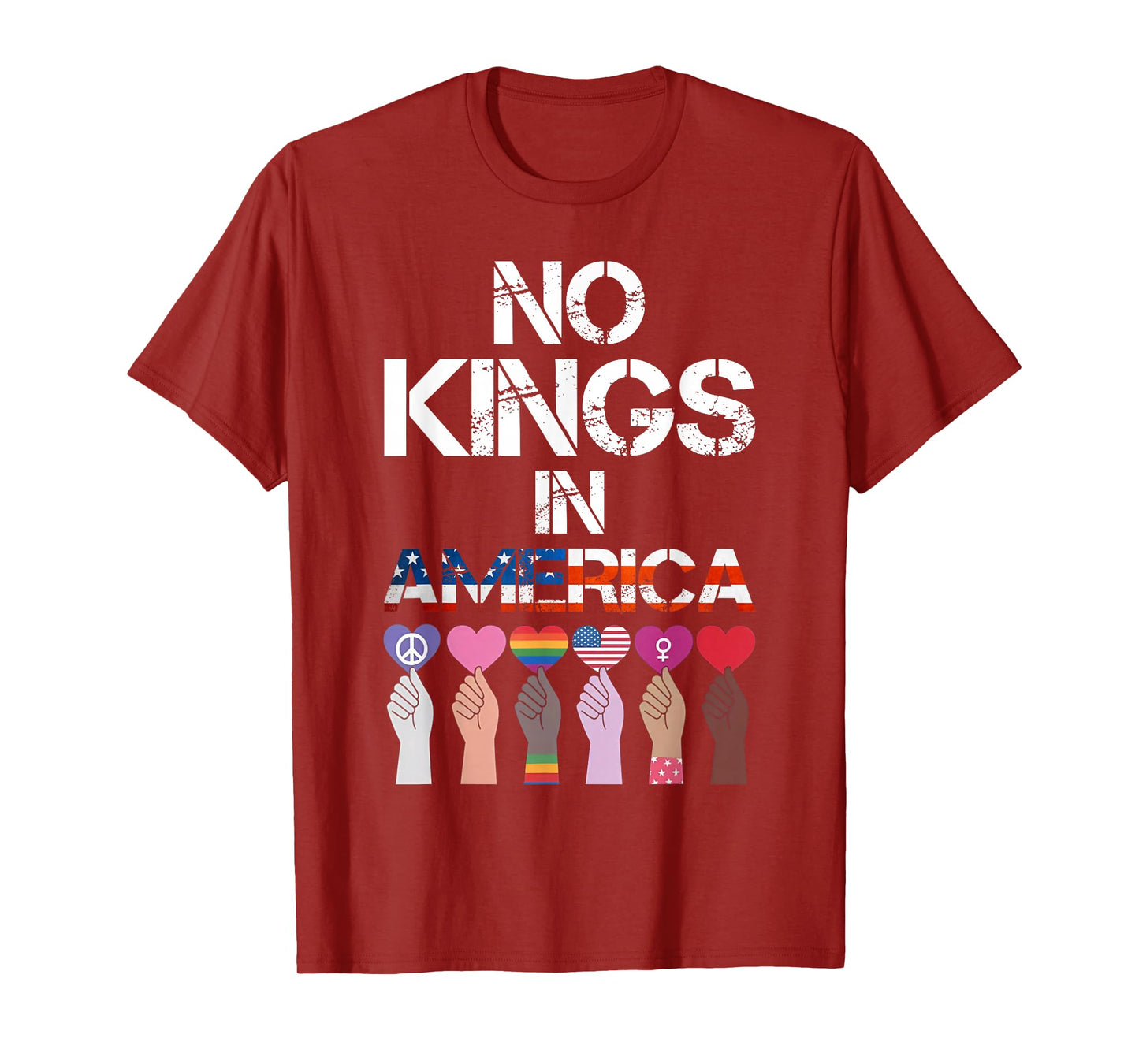 No Kings in America - No Kings Political Protest Men Women T-Shirt
