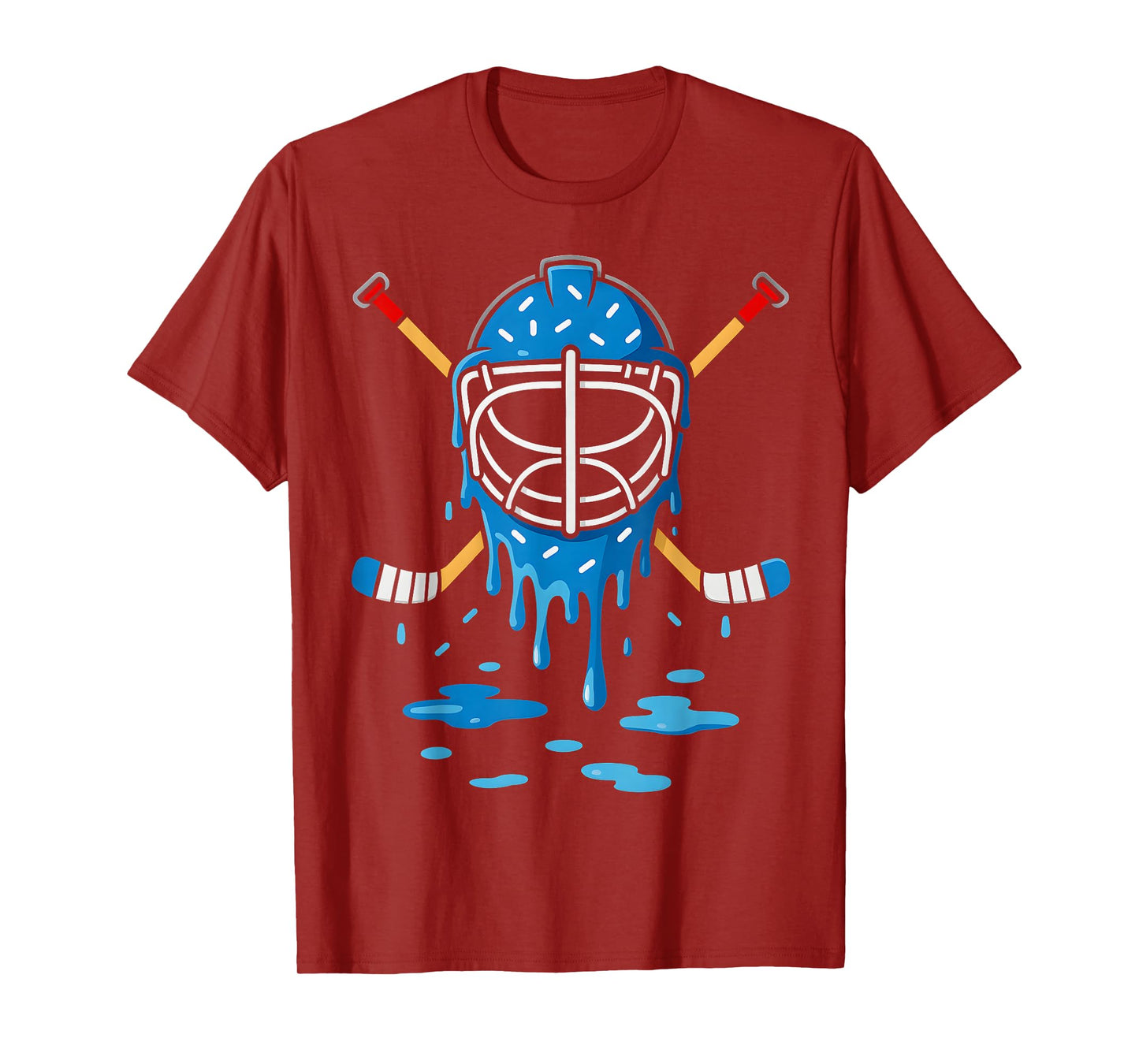 Hockey Ice Cream Drip Boys Girls Ice Hockey Youth Players T-Shirt