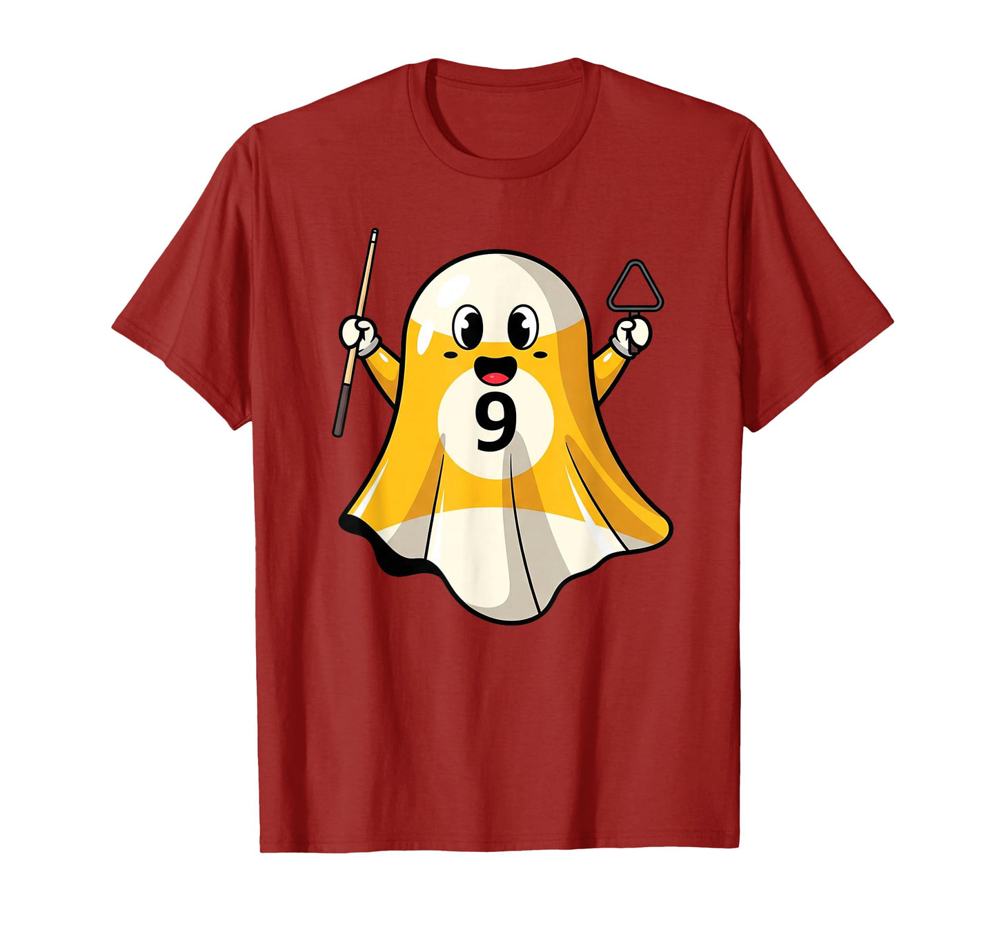 Funny Billiard Ghost Pumpkin Boo Halloween Kids Mens Womens T-Shirt