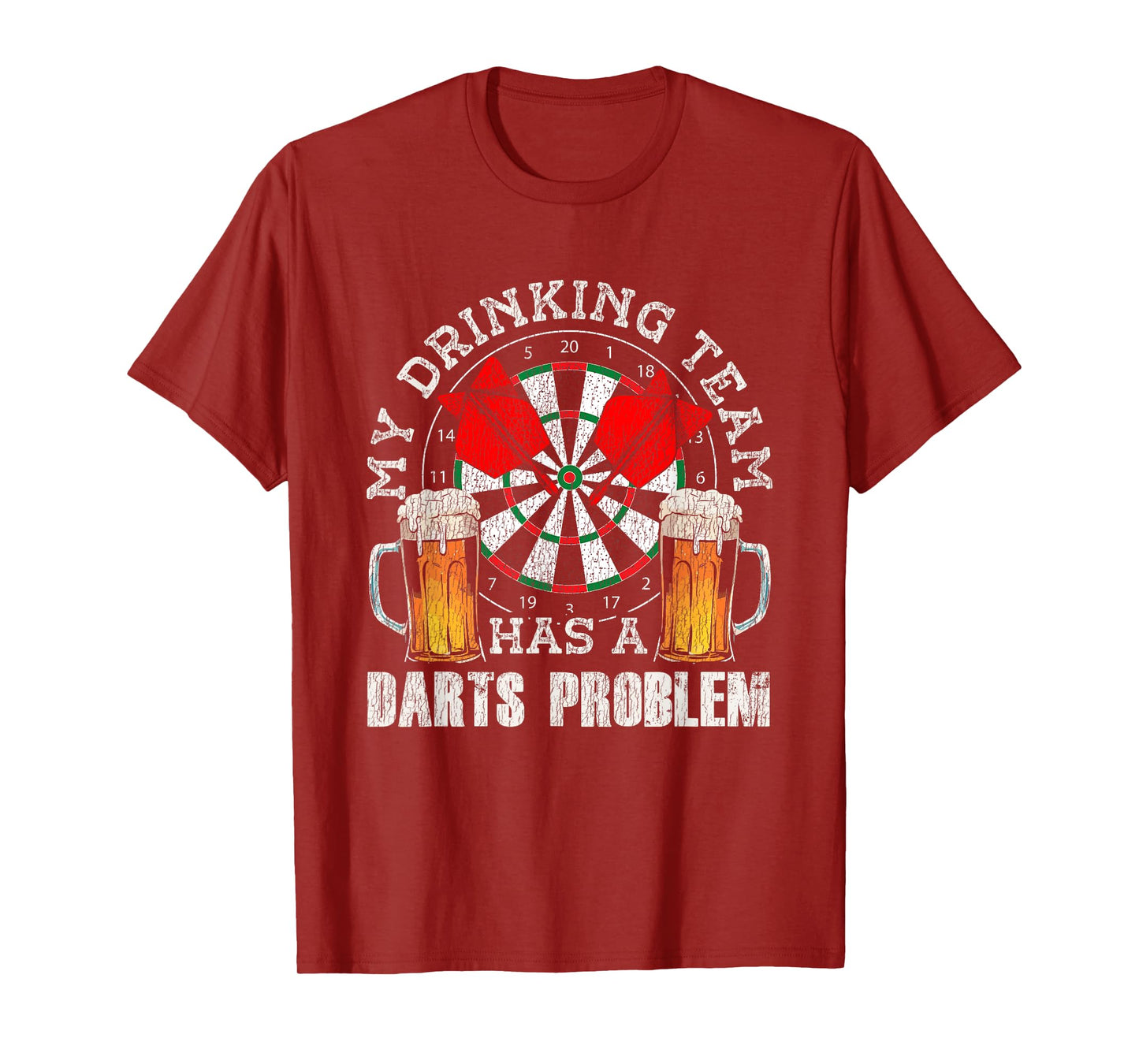 My Drinking Team Has Darts Problem Funny Darts Player Retro T-Shirt