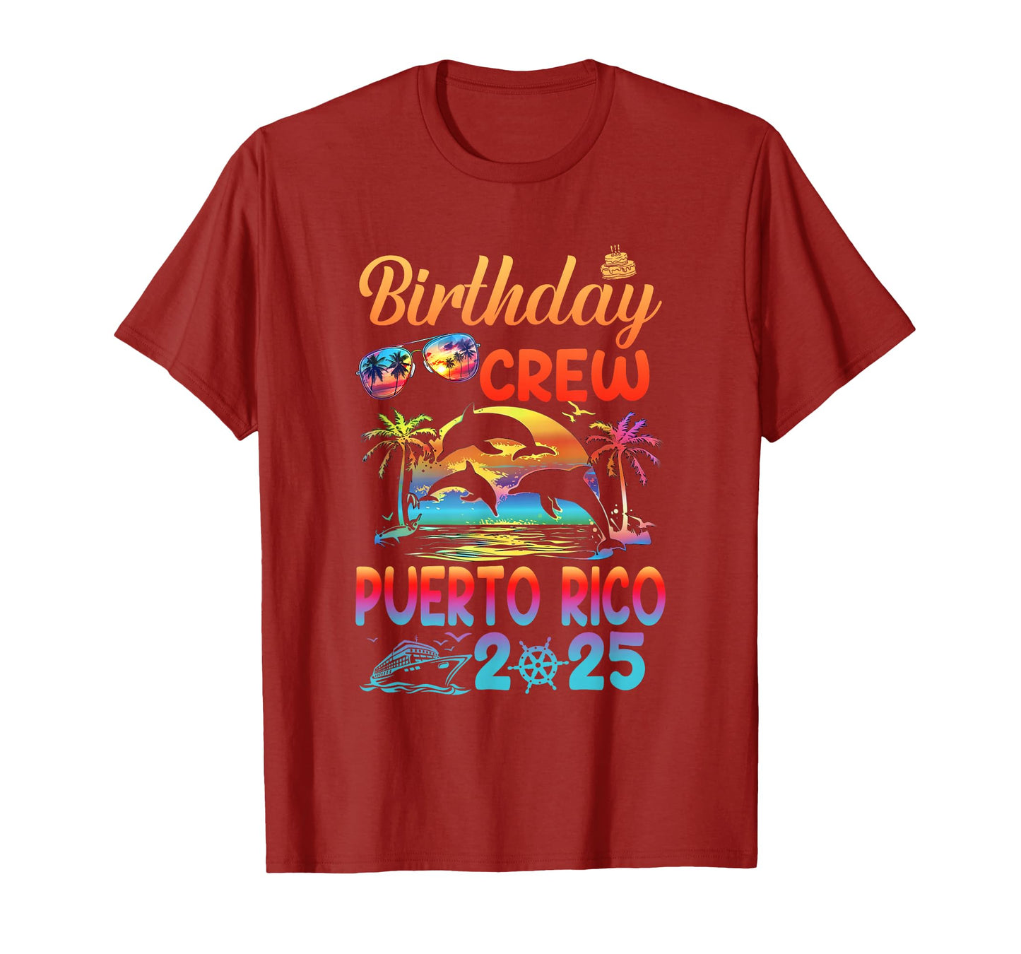 Puerto Rico Birthday Trip Summer Vacation 2025 Matching Group Unisex-Adults T-Shirt - Black, Small