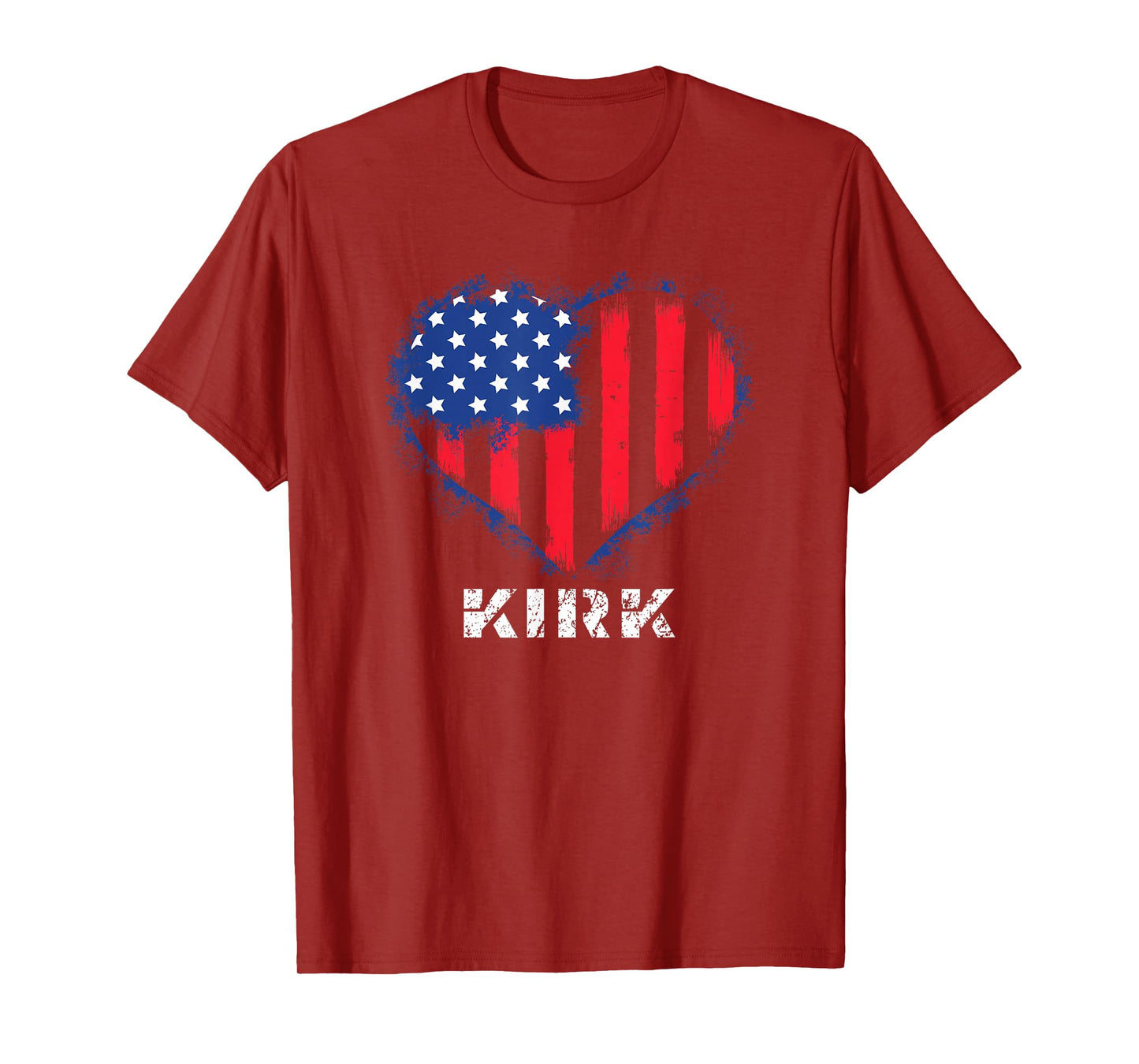 Kirk USA Flag Heart T-Shirt Personalized T-Shirt
