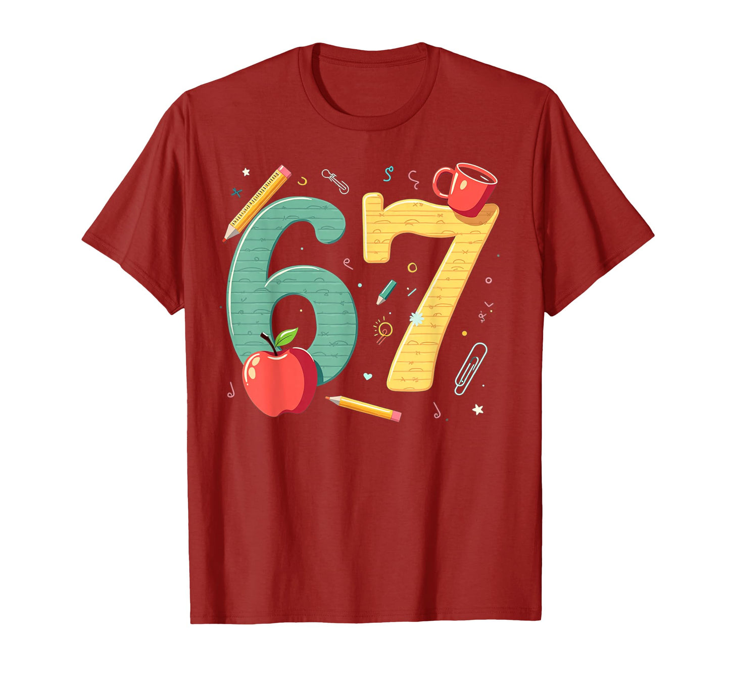Six Seven 67 Teacher School Meme Vibes T-Shirt