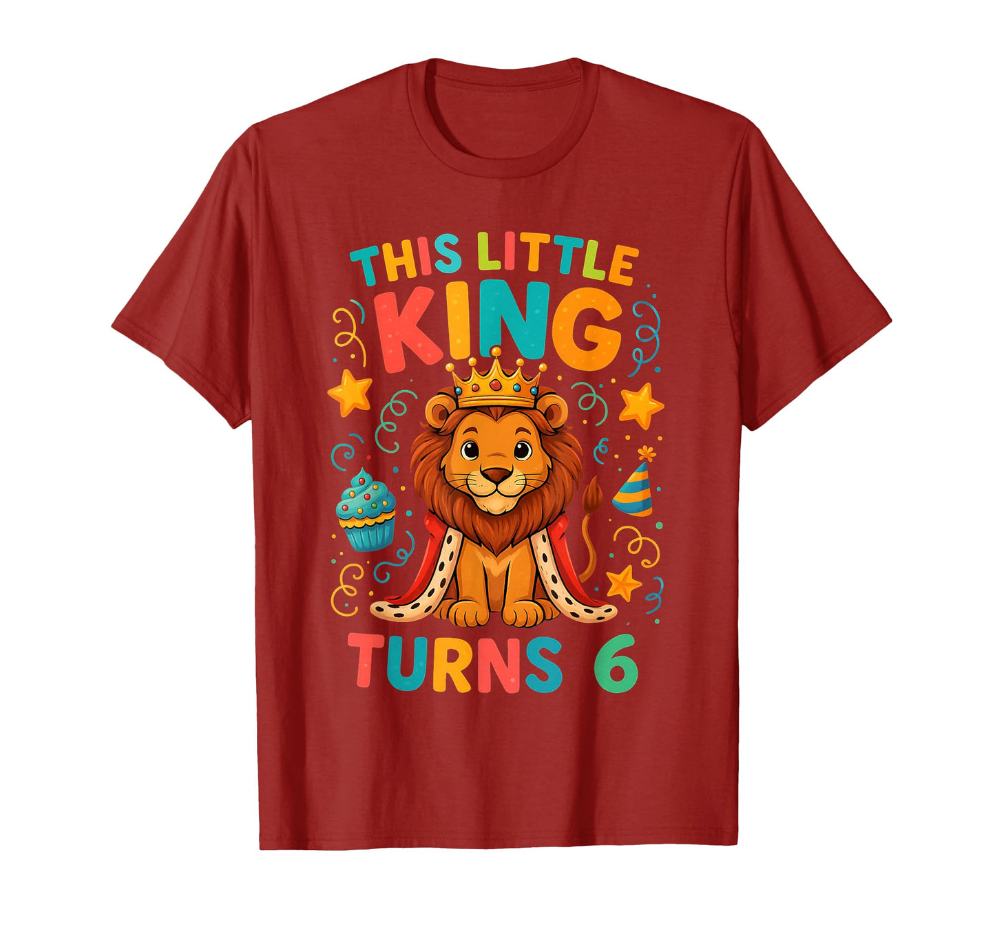 Cute Little Lion King Birthday Kids Boy Age 6 Party Outfit T-Shirt