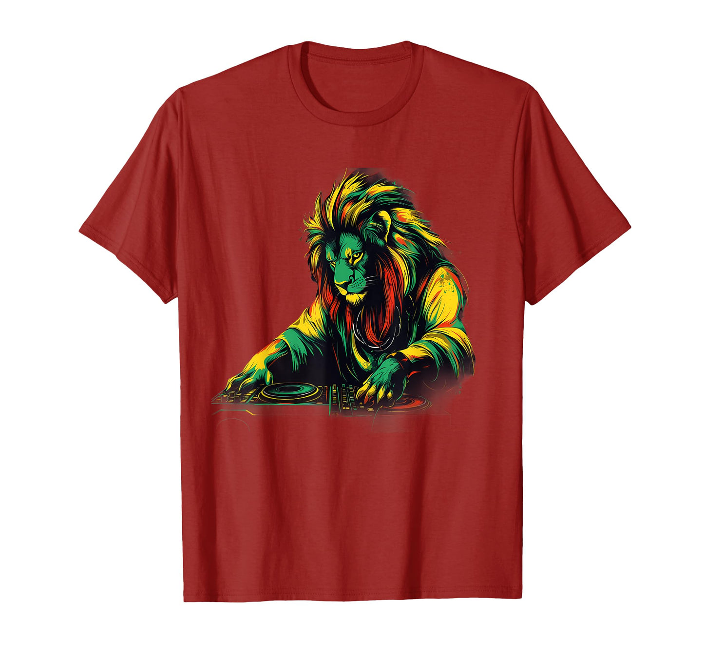 Rasta Reggae Music Headphones Rastafari Lion Of Judah T-Shirt
