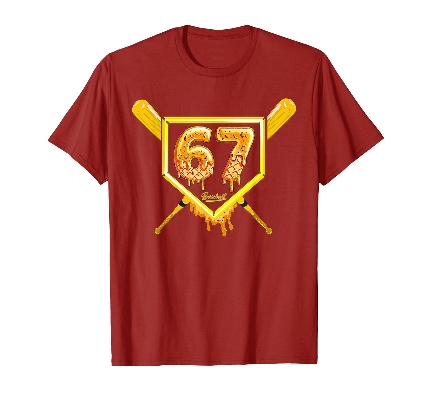 Baseball Drip Number 67 Player Or 67th Birthday T-Shirt