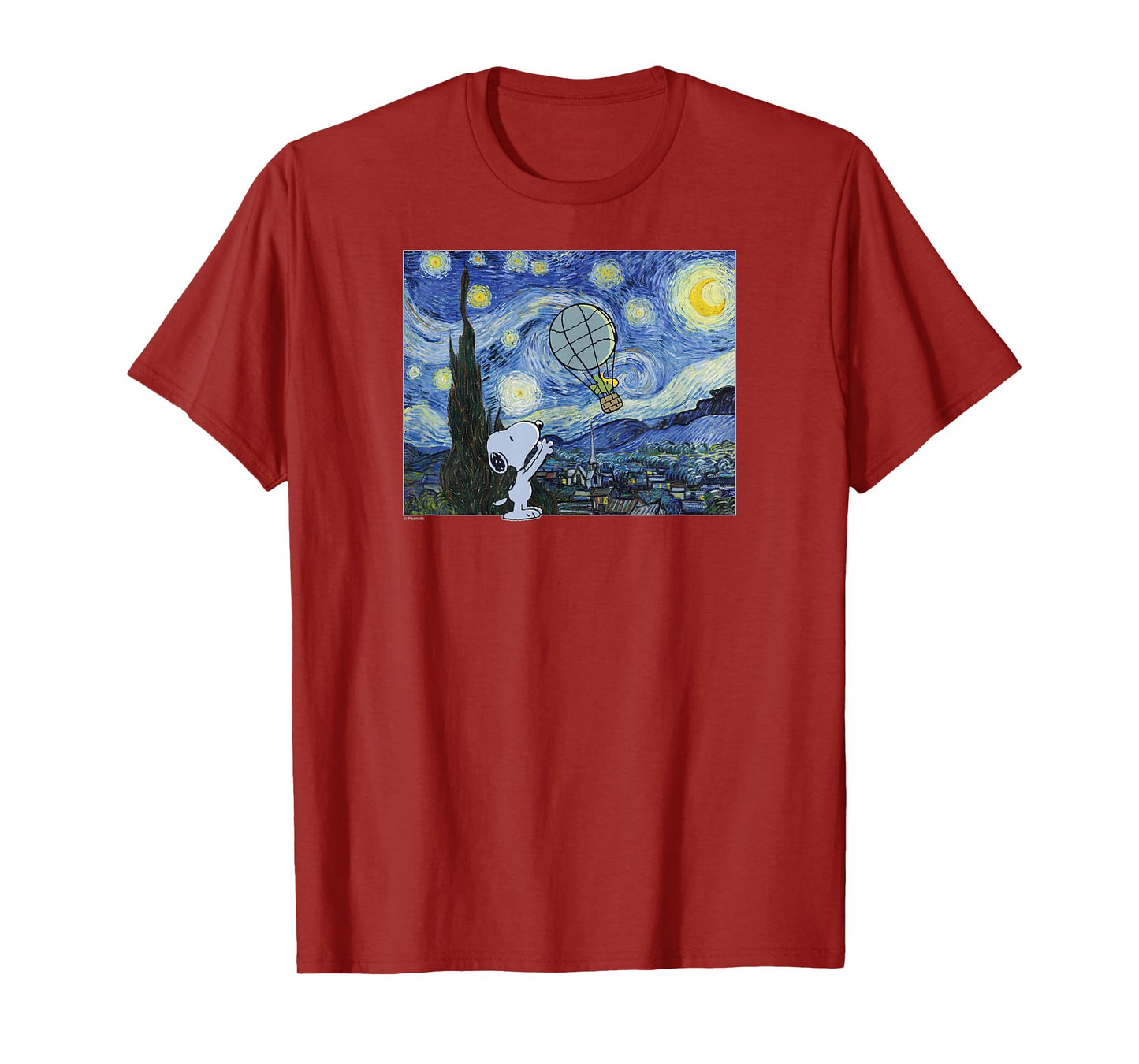 Starry Night Snoopy & Woodstock Balloon T-Shirt