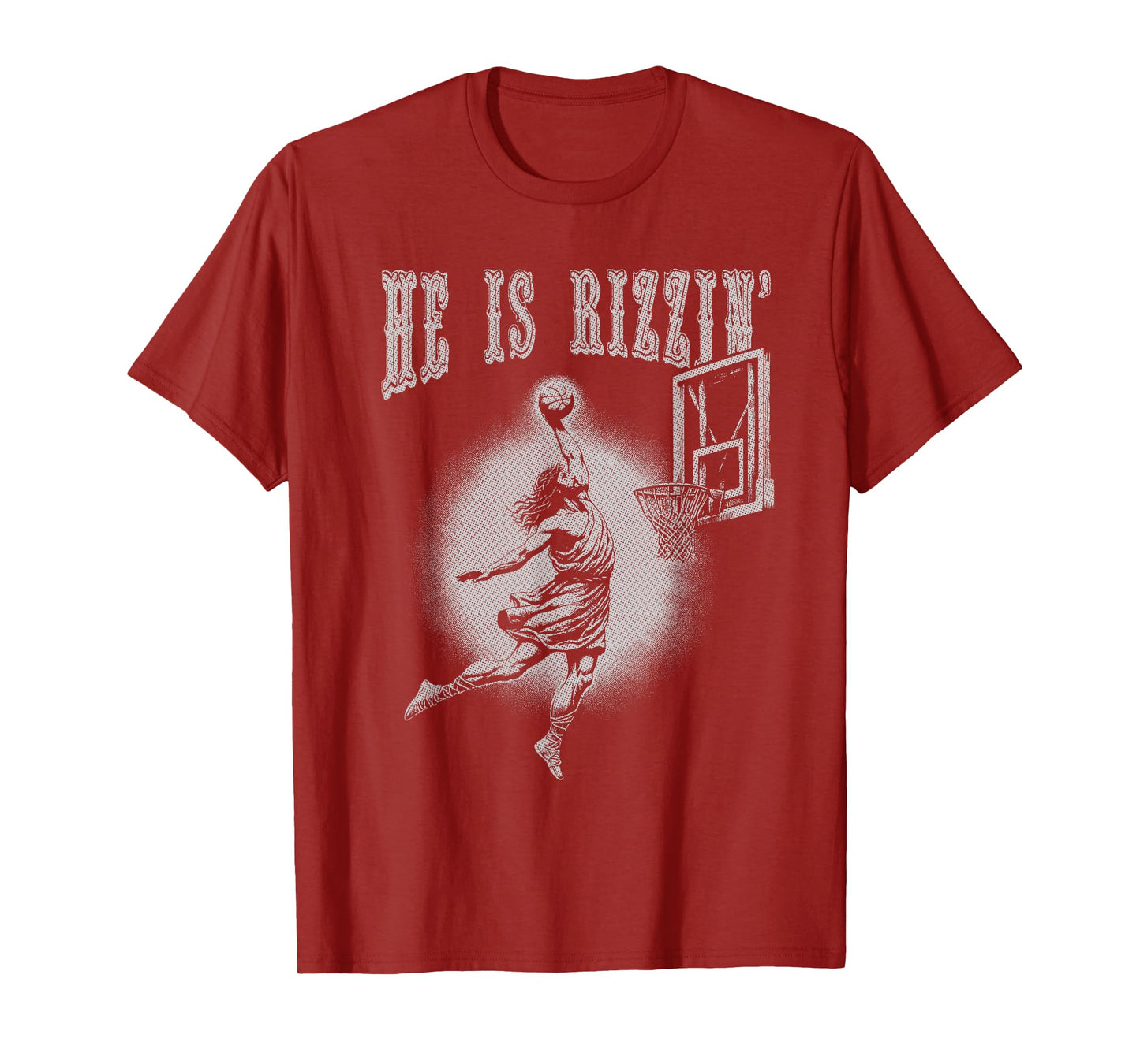 Rizzin Christian Easter Graphic Jesus Playing Basketball T-Shirt