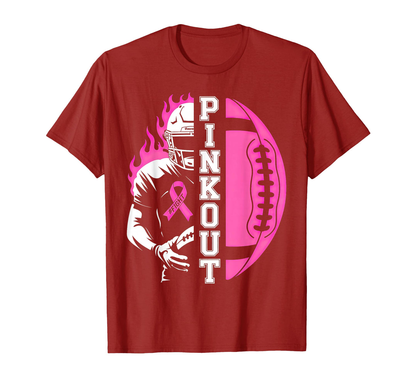 Football Pink Out Team Breast Cancer T-Shirt