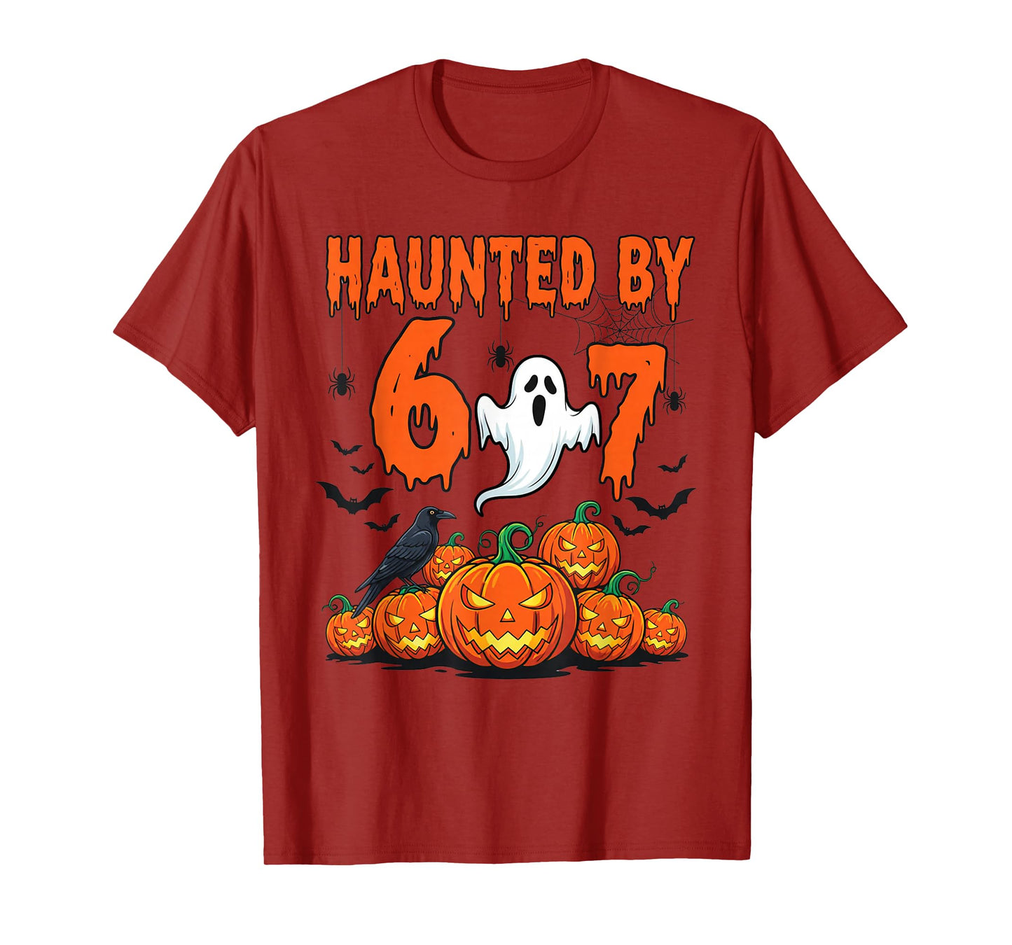 Haunted by 67 Meme Funny Ghost and Pumpkin Halloween Costume T-Shirt