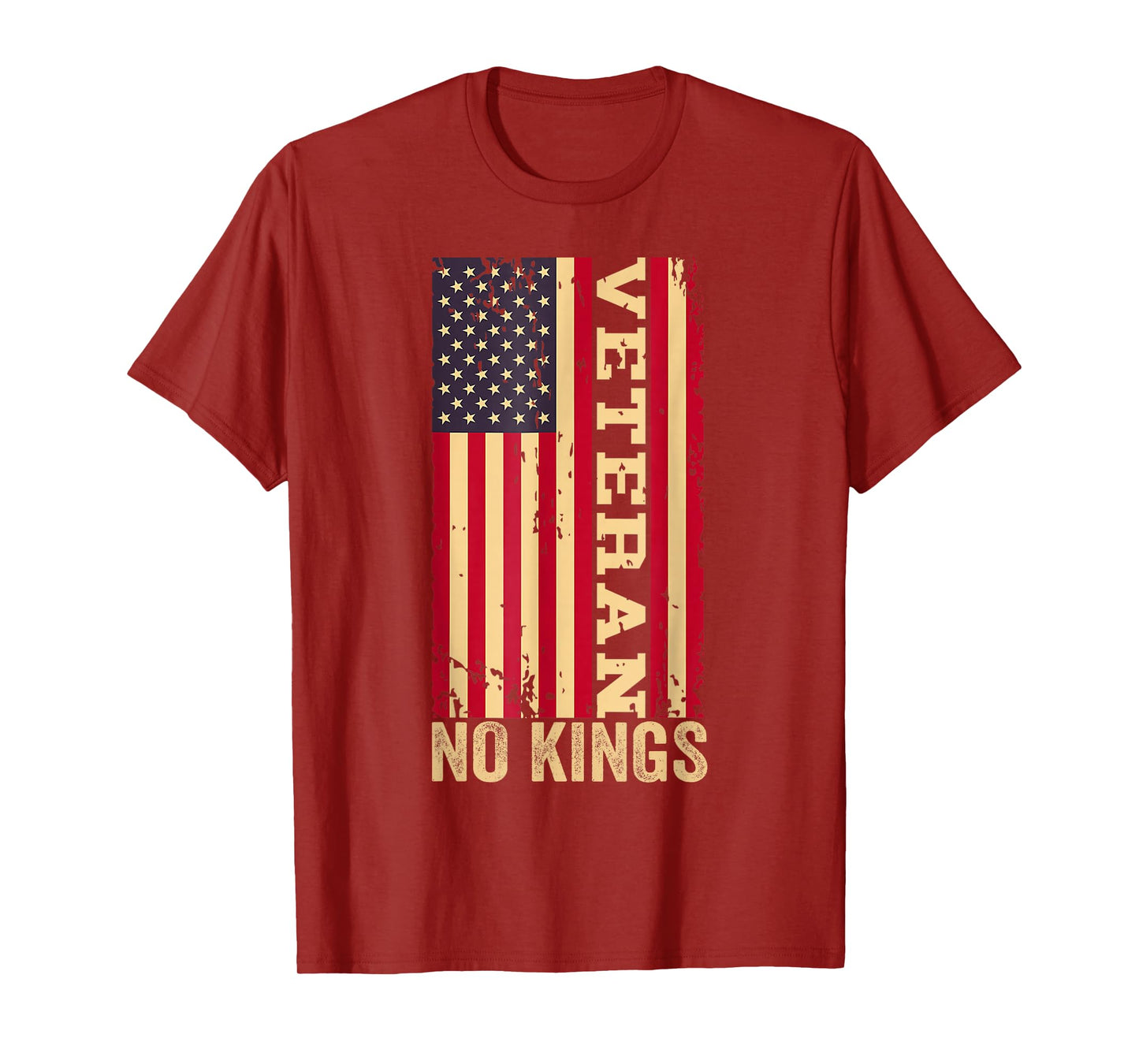 No Kings Veterans Shirts Men Patriotic America Flag No Kings T-Shirt
