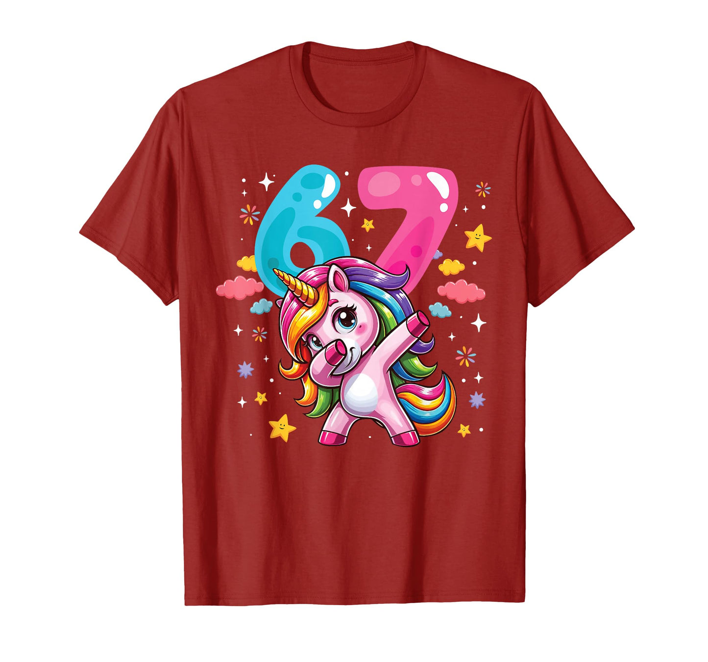 67 Meme Unicorn for Girls Six Seven Meme Brainrot Funny Kids T-Shirt
