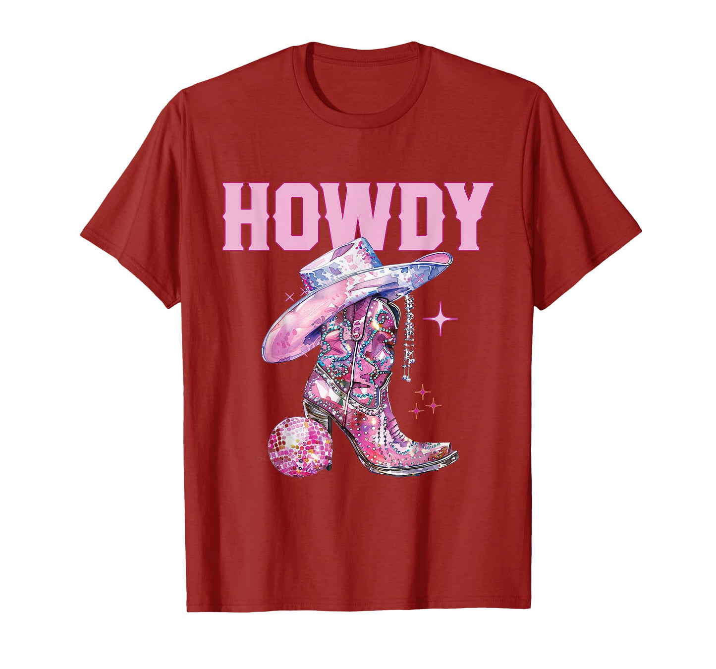 Howdy Southern Western Girl Country Rodeo Pink Cowgirl T-Shirt