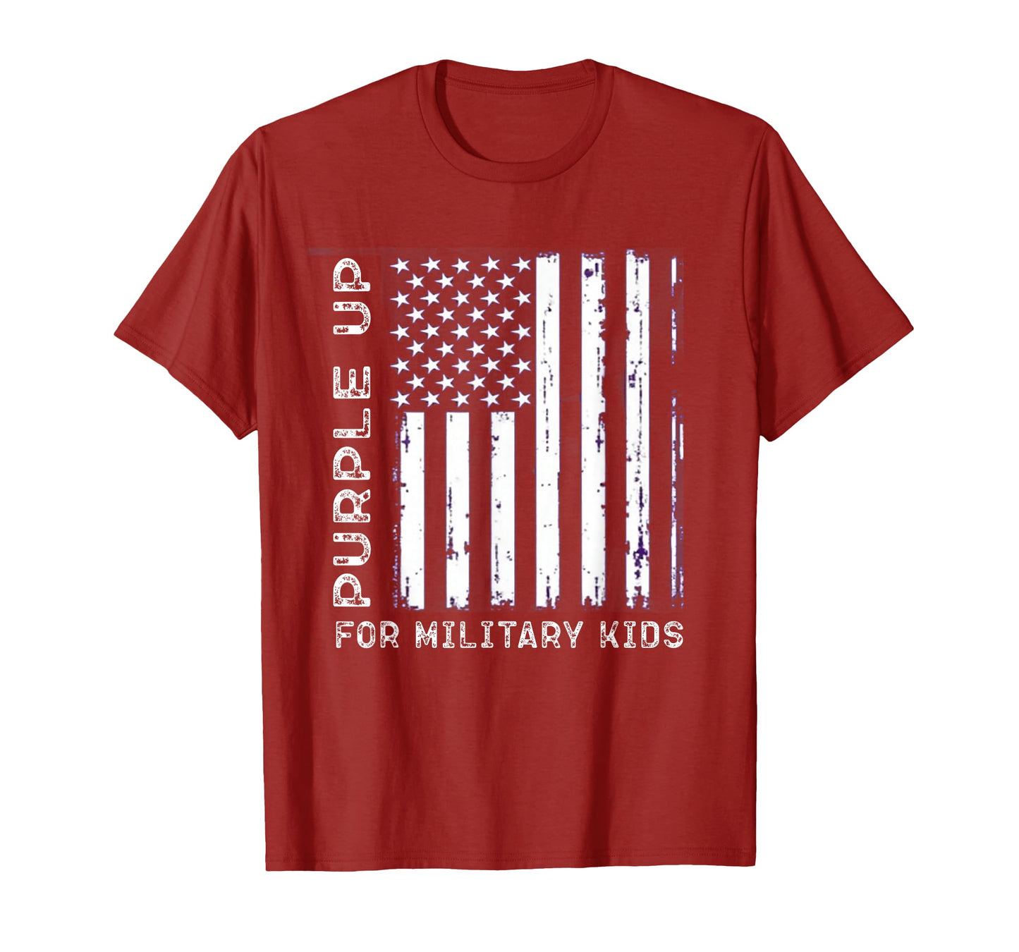 Purple Up For Military Kids US Flag Military child Month T-Shirt