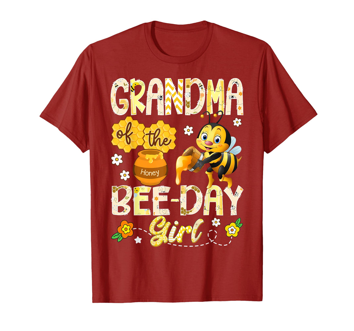 Grandma of The Bee-Day Girl Funny Bee Birthday Girl T-Shirt