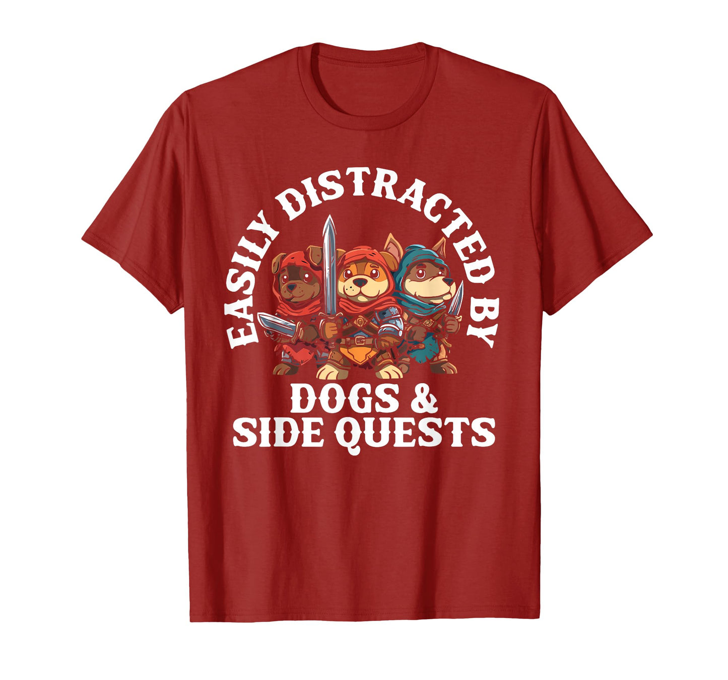 RPG Gamer Dog Distraction During Side Quest Nerdy T-Shirt