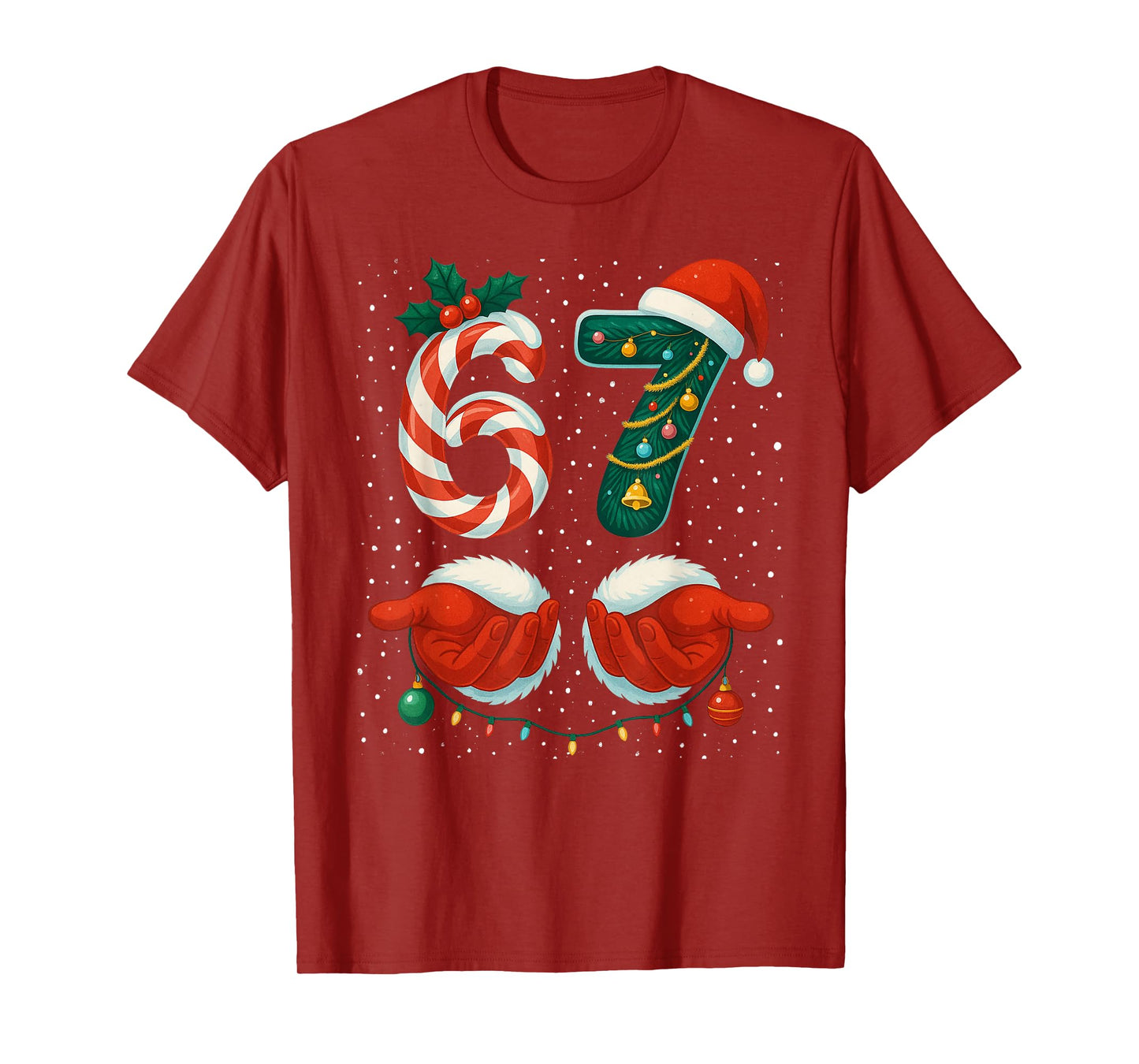 67 Christmas 6 7 Meme Pajamas Holiday Gen Alpha Slang T-Shirt