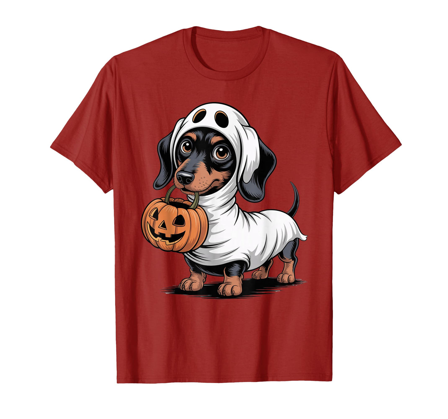Cute Dachshund Ghost Pumpkin Sausage Dog Halloween Costume T-Shirt