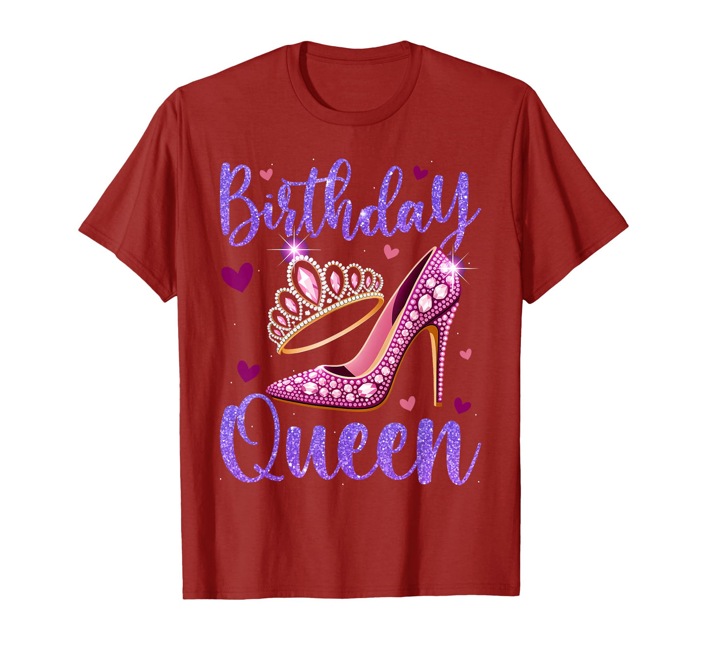 Birthday Queen with Purple Crown for Women T-Shirt