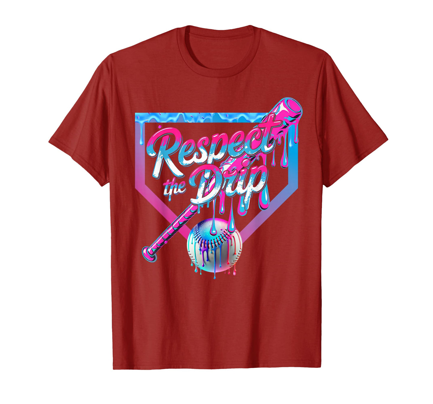 Baseball Drip For Boys Ice Cream Drip Youth Boys Baseball T-Shirt