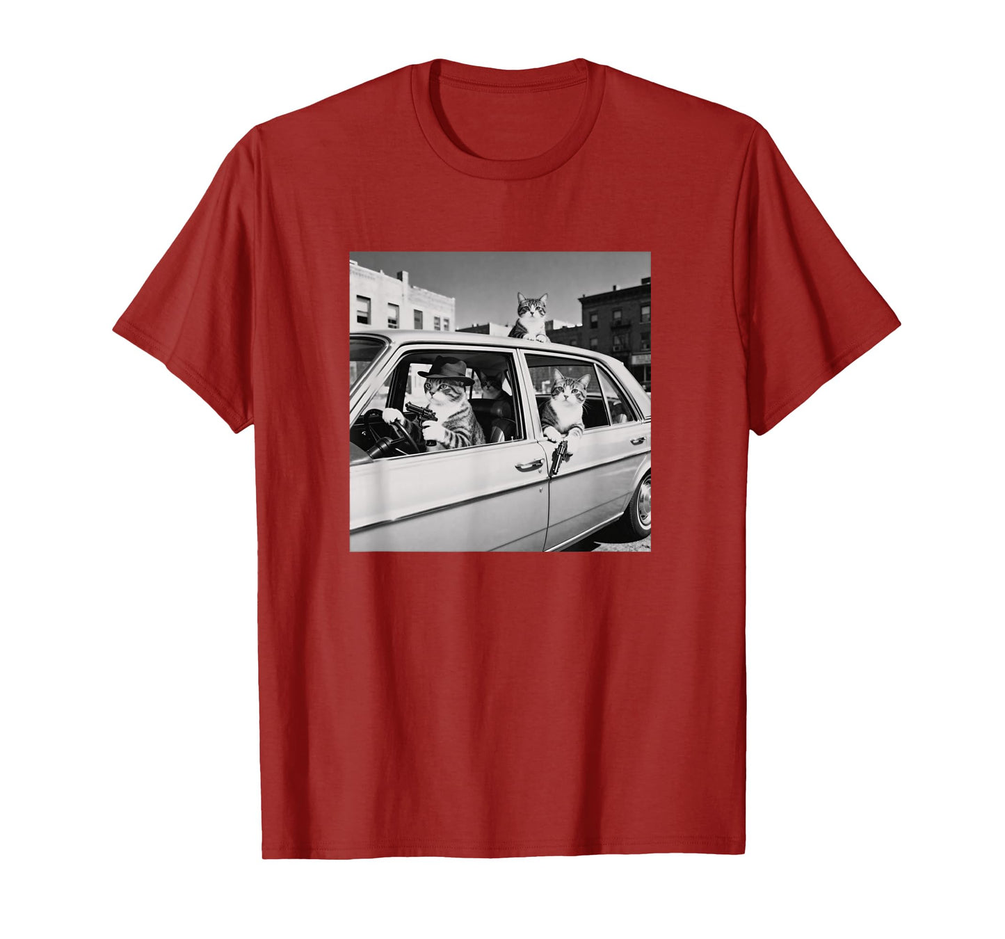 Funny Cat Gang Vintage Cool Feline Design Retro T-Shirt