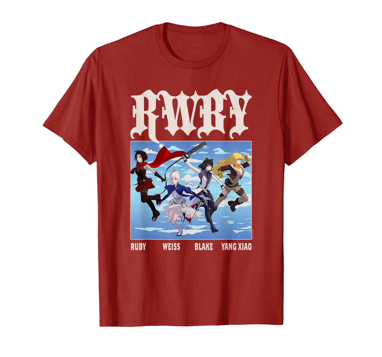 RWBY Character Group Action Poses Anime Cartoon T-Shirt