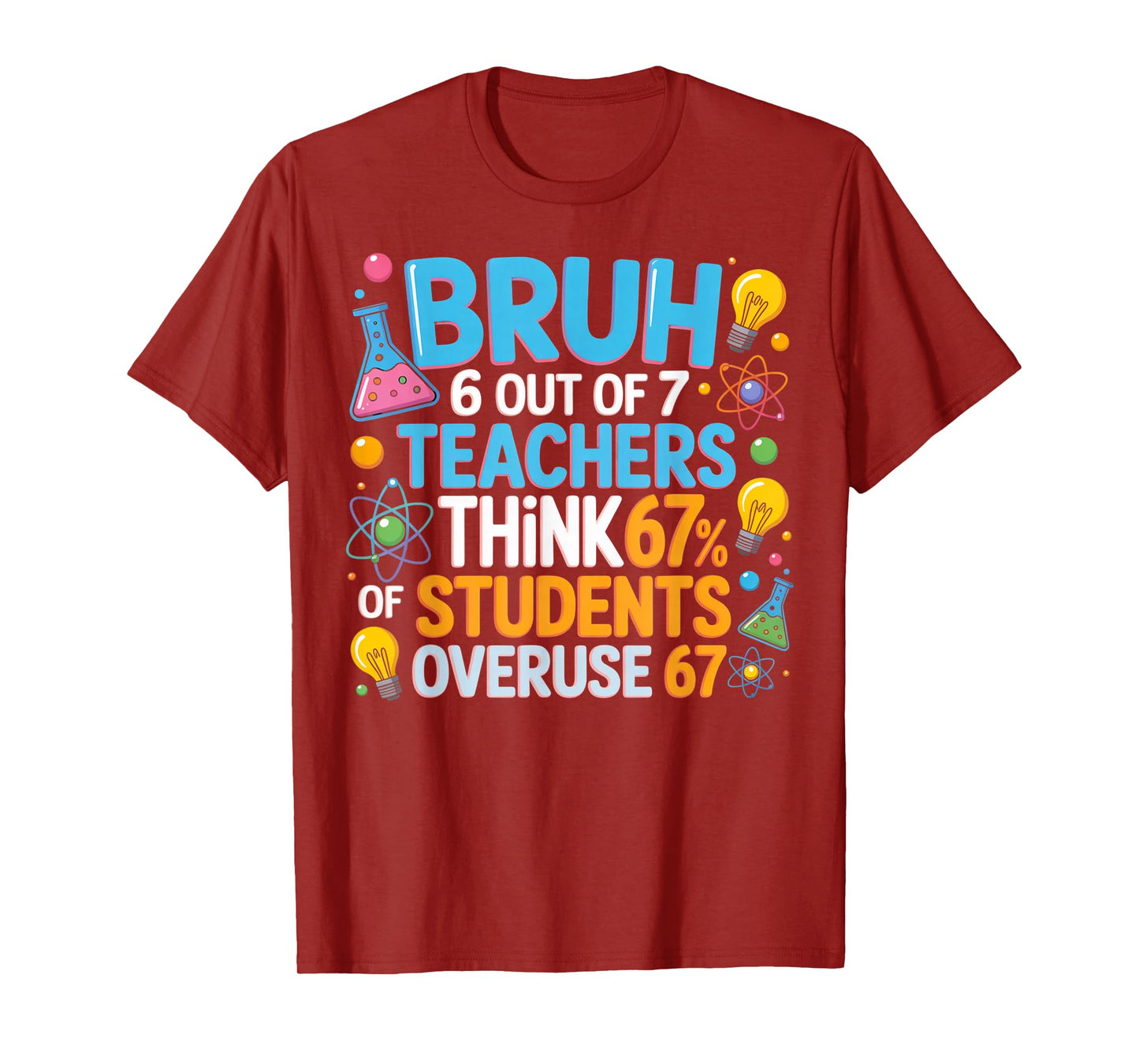 6 Out of 7 Teachers Think 67% of Students Overuse 67 Meme T-Shirt